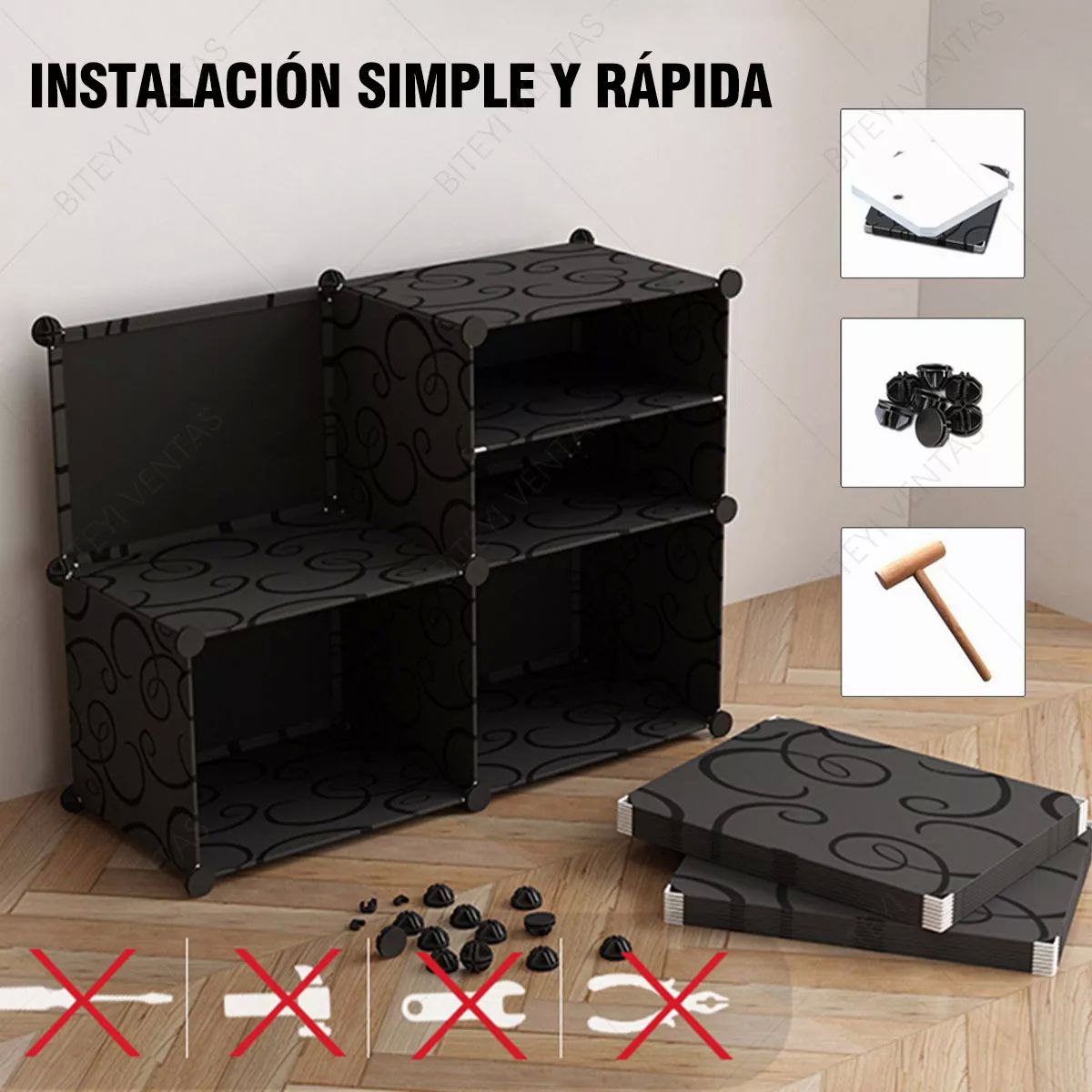 Armario De Plástico Portátil Con Montaje Sencillo 12 Puertas