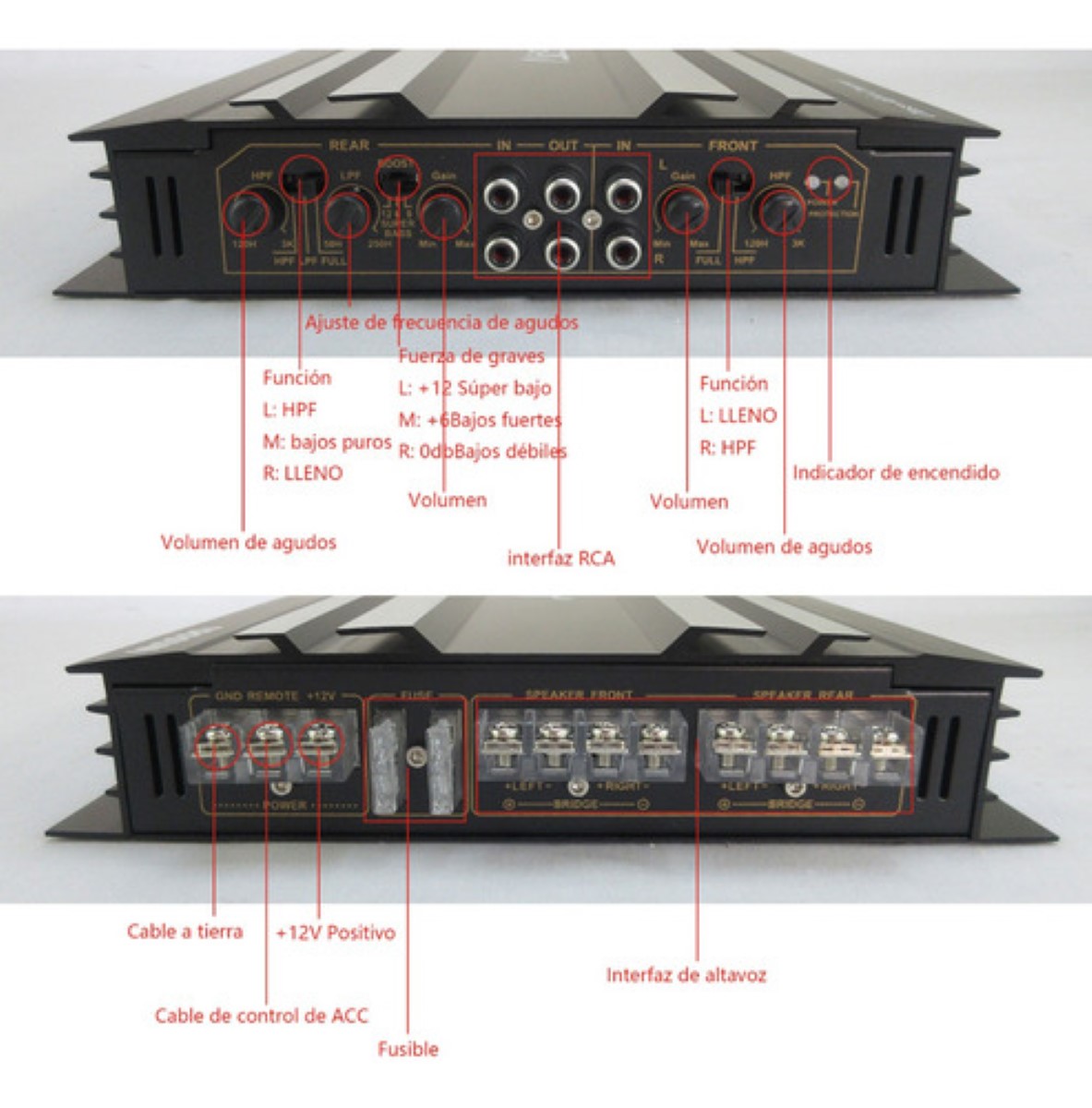 Amplificador Audio 4 Canales Clase Ab Para Auto Carros 6800w