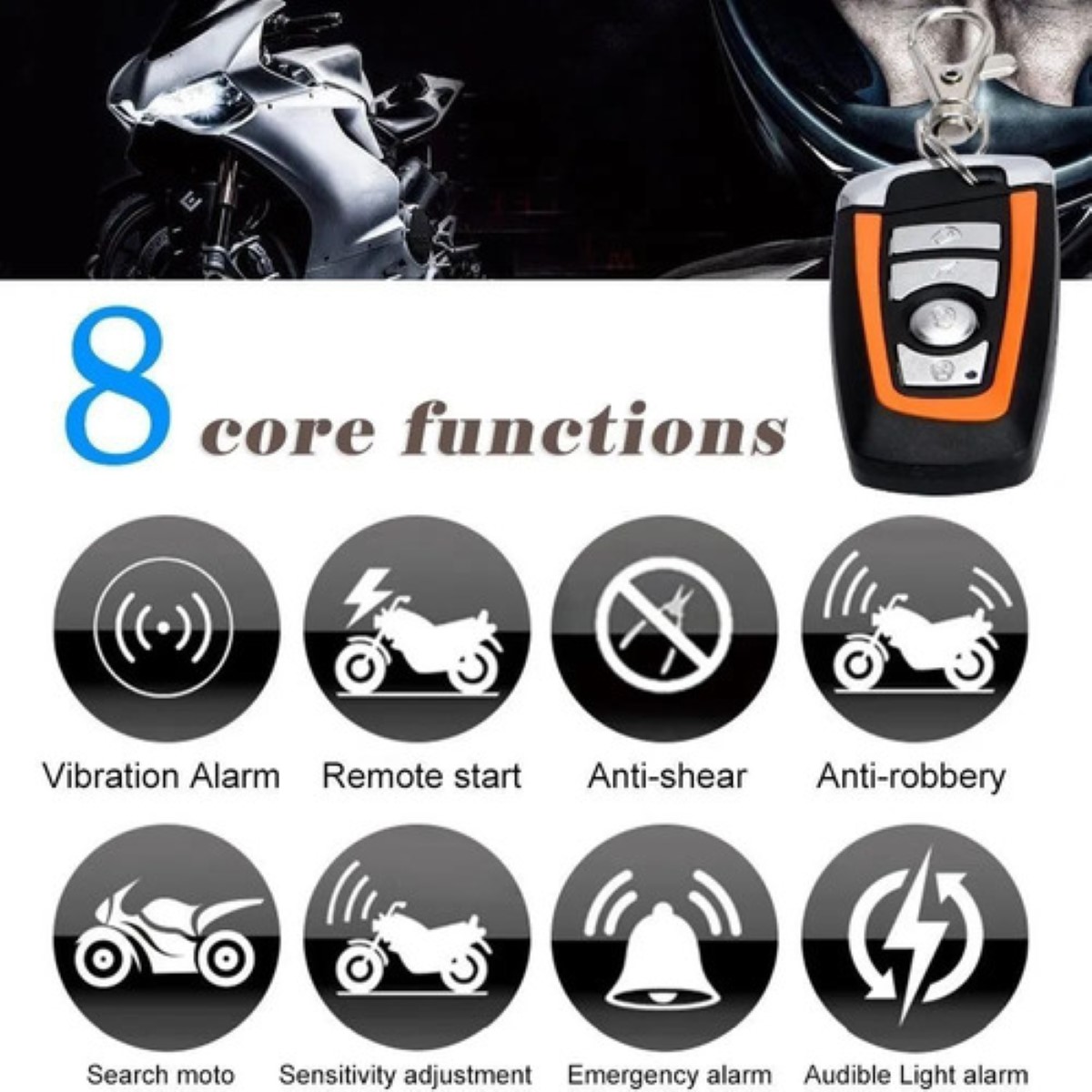 Alarma Arranque Control Remoto Para Moto Seguridad Antirrobo