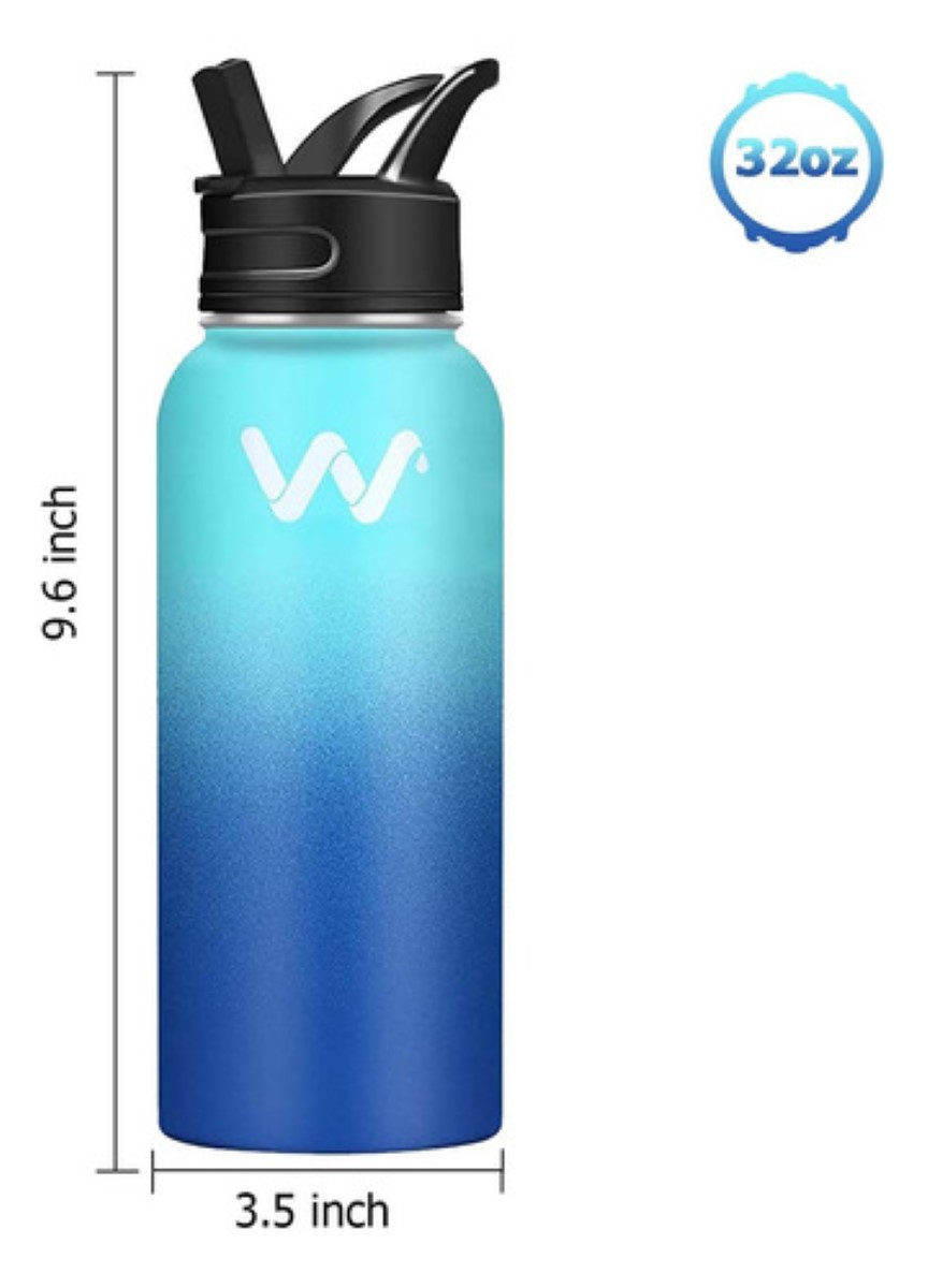 Termo Botella Acero Inoxidable Frio Caliente Portatil 32oz Azul degradado