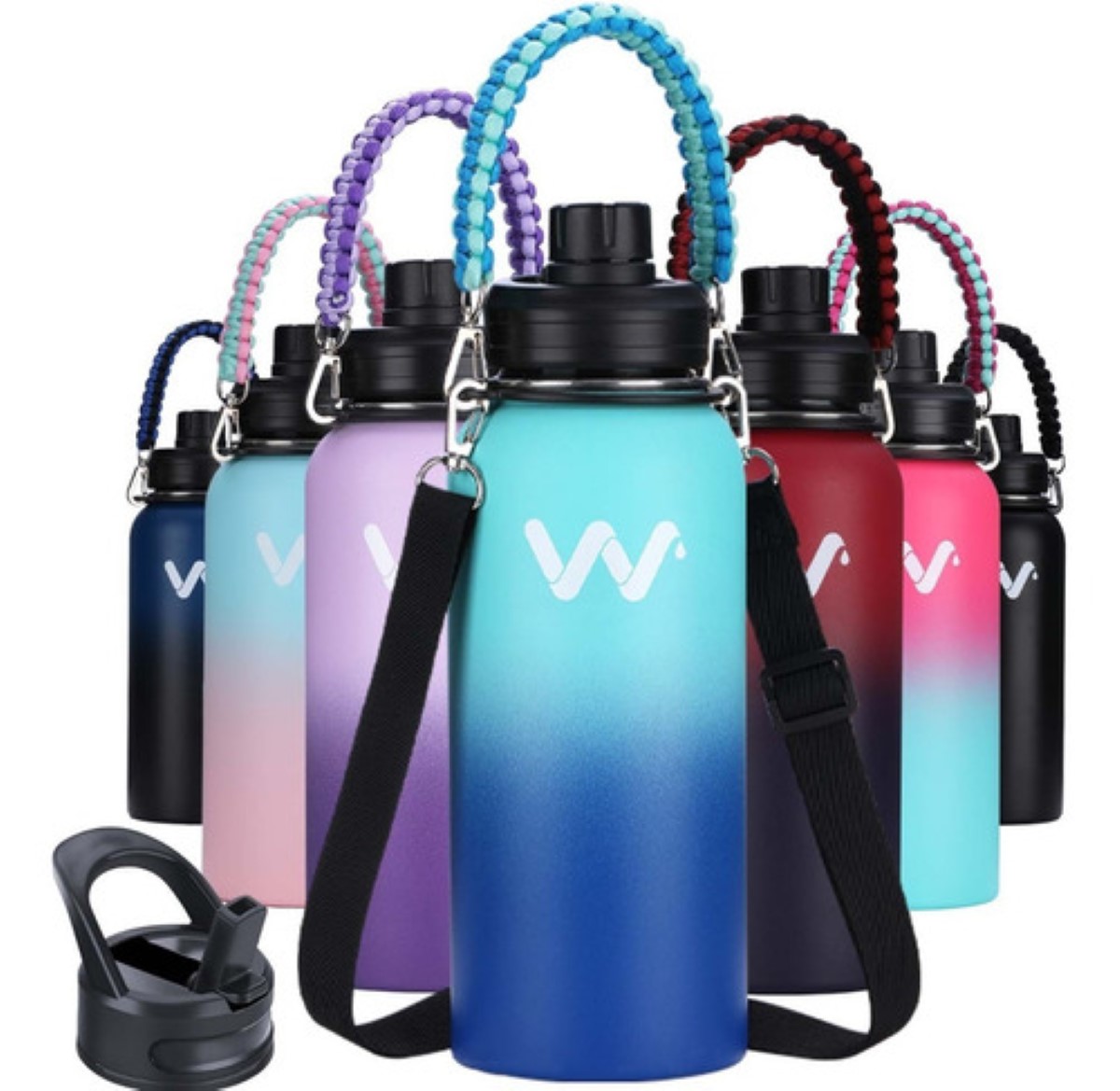 Termo Botella Acero Inoxidable Frio Caliente Portatil 32oz Azul degradado