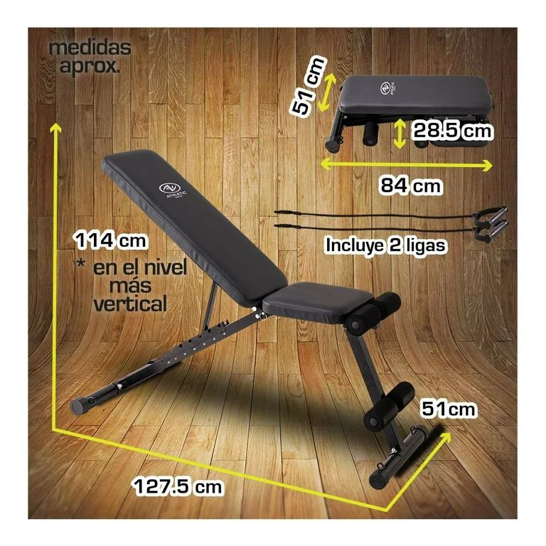 Banca Banco multifuncional con ligas para ejercicio.