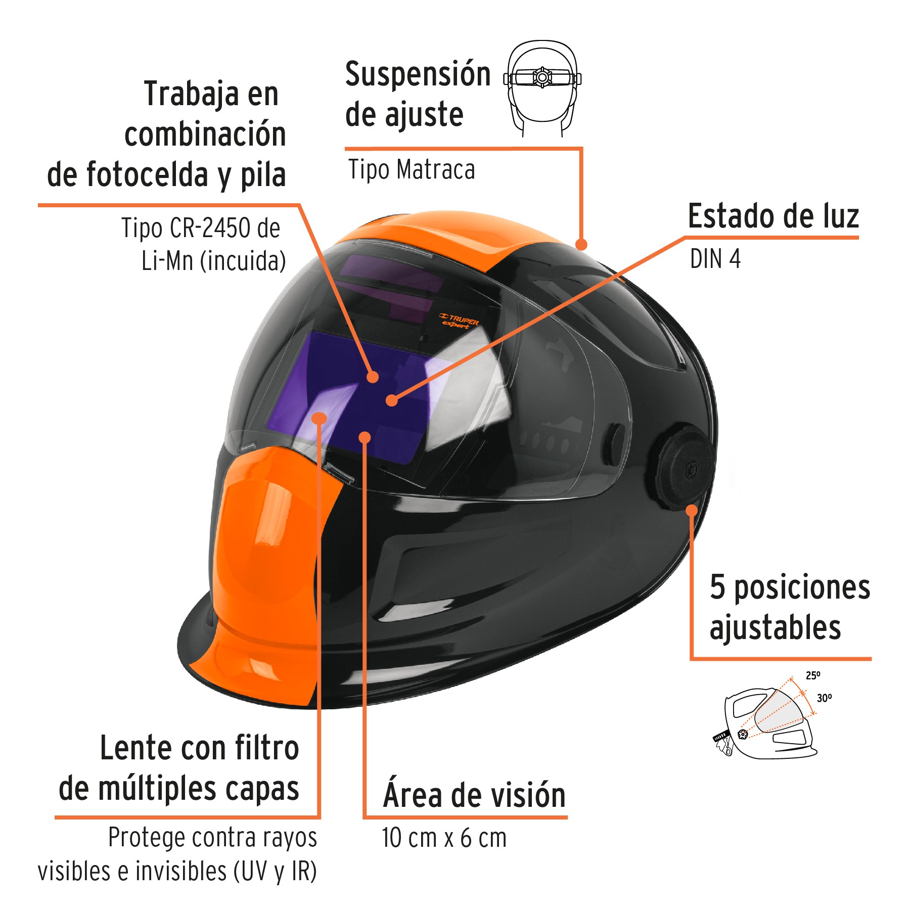 CARETA ELECTRÓNICA P/SOLDAR, PANEL DIGITAL, 9 A 13, EXPERT 14632