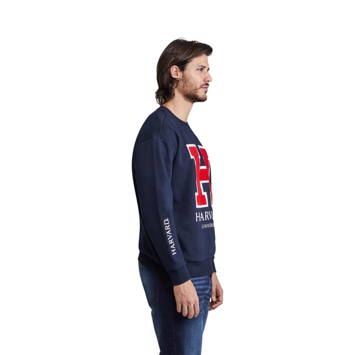 Sudadera estampada de Harvard para hombre, color negro, mod. 1099421