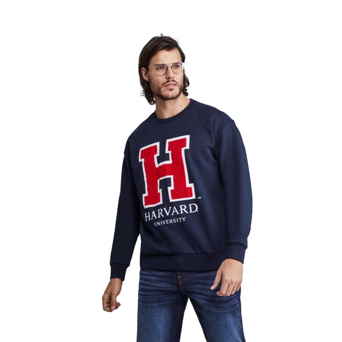 Sudadera estampada de Harvard para hombre, color negro, mod. 1099421