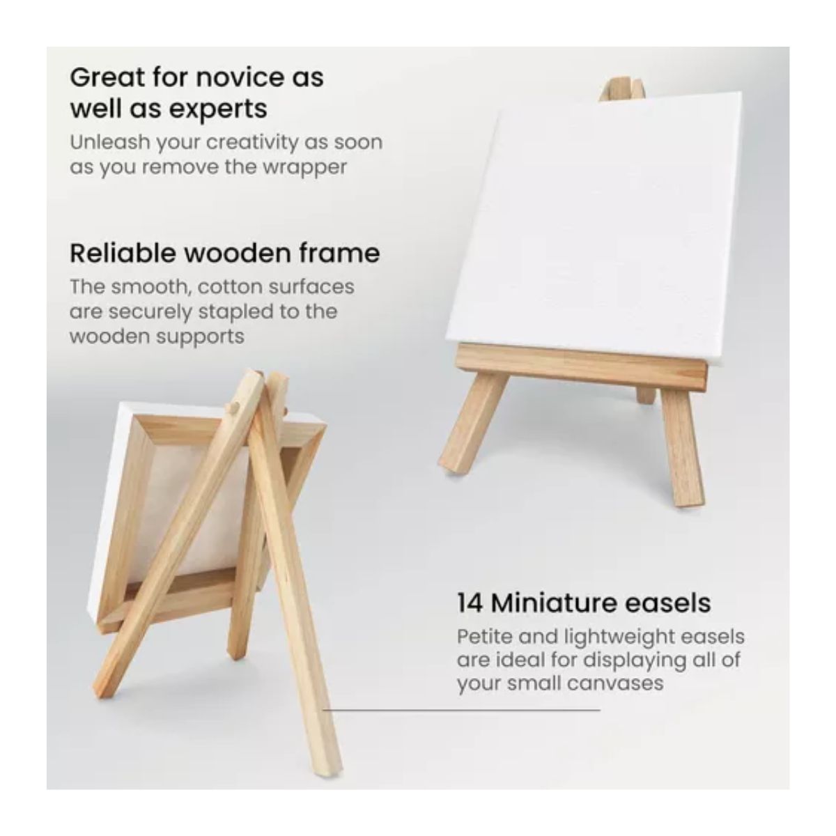 Mini Caballete De Madera Con Lienzo Para Pintura 20 Piezas