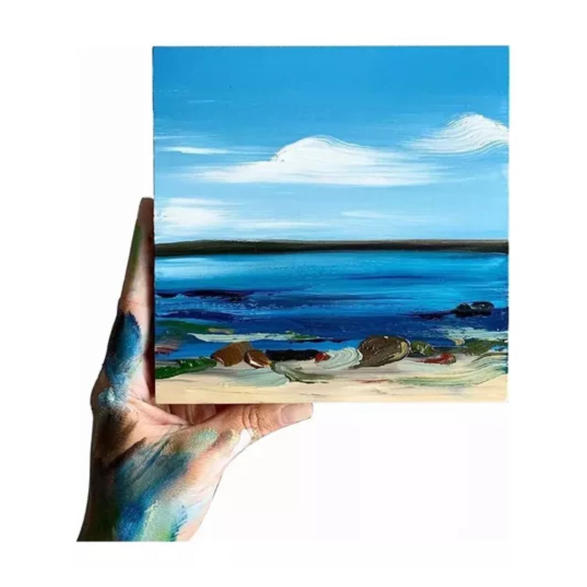 Mini Caballete De Madera Con Lienzo Para Pintura 10 Piezas