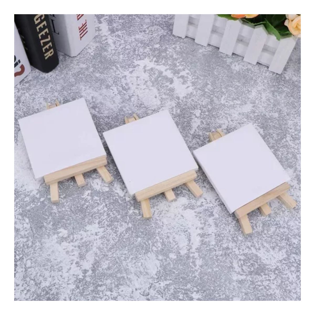 Mini Lienzo Estirado Con Caballete De Madera, Paquete De 10