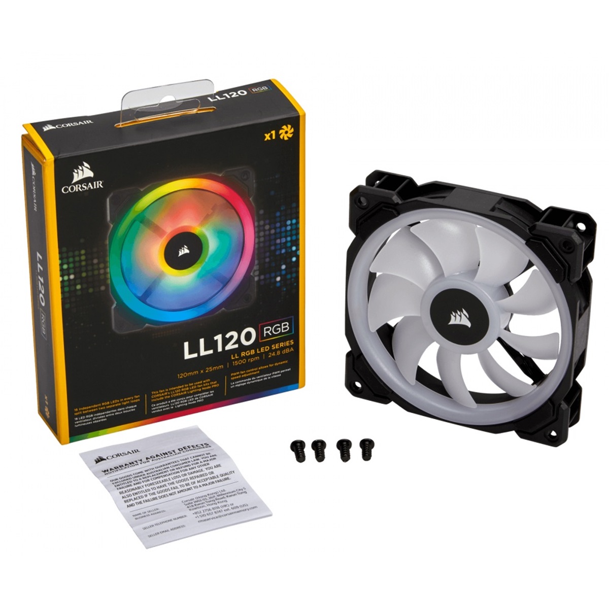 Ventilador Corsair LL120 RGB 120mm 600 - 1500RPM