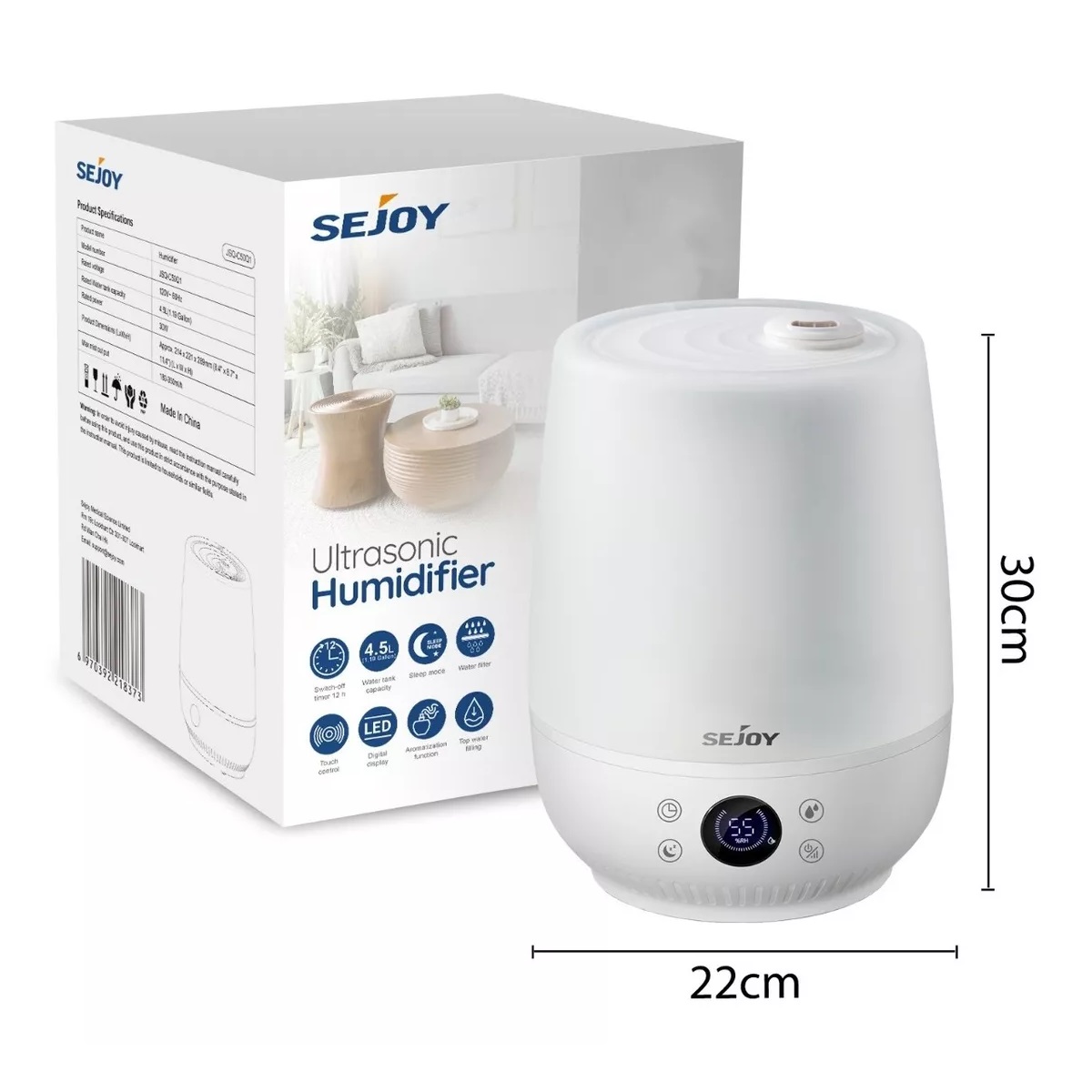 Difusor Ultrasónico Humidificador Aromaterapia 4.5l
