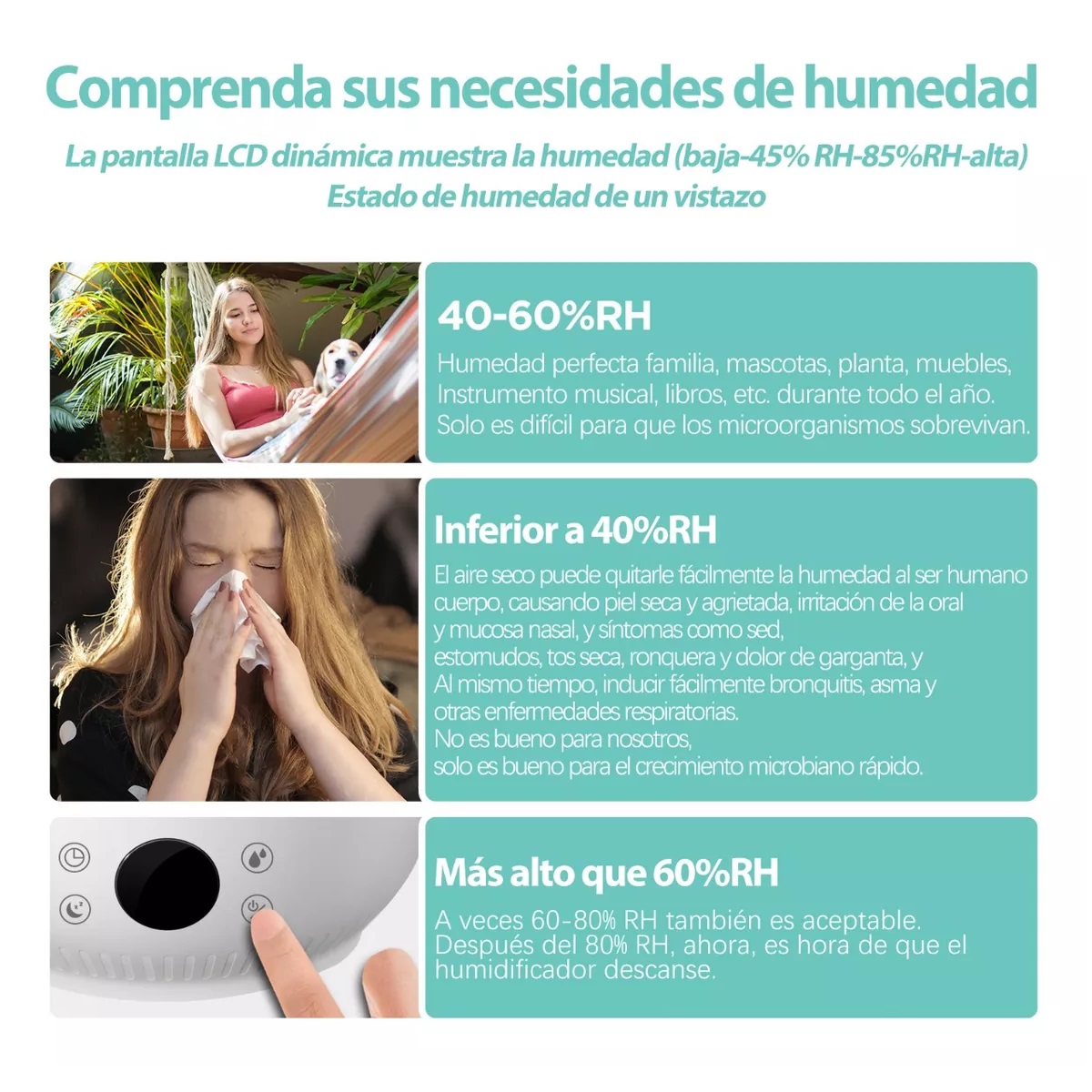 Difusor Ultrasónico Humidificador Aromaterapia 4.5l