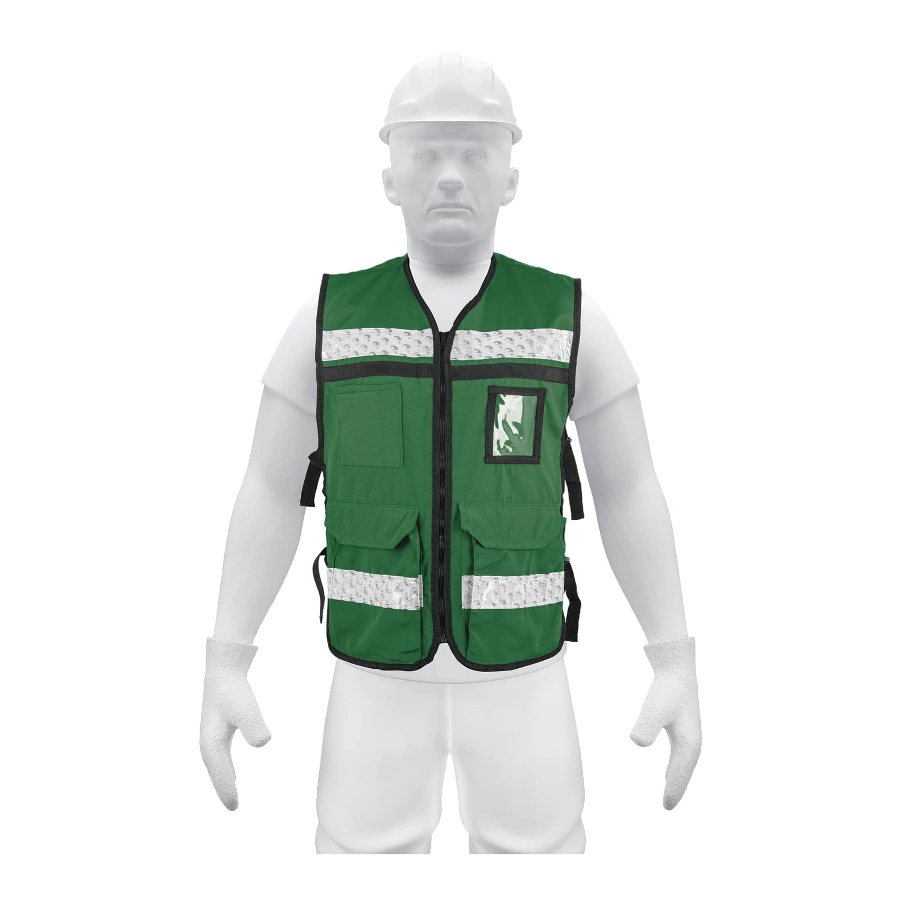 CHALECO BRIGADISTA CON CINTAS REFLEJANTES, COLOR VERDE TRUPER 14664