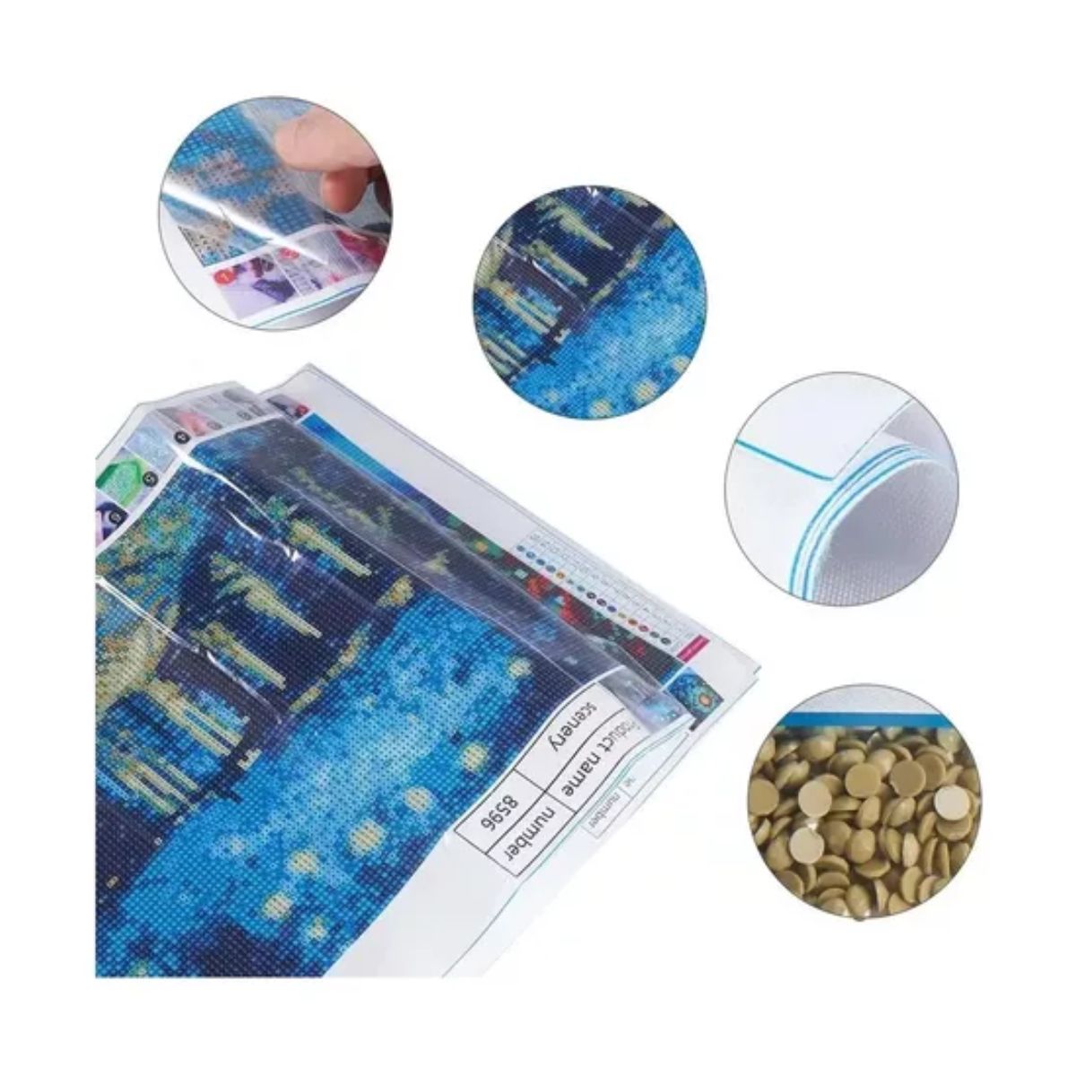 Cuadro Decorativo Pintura Diamante 5d Diamond Painting 4 Set ,Multicolor 