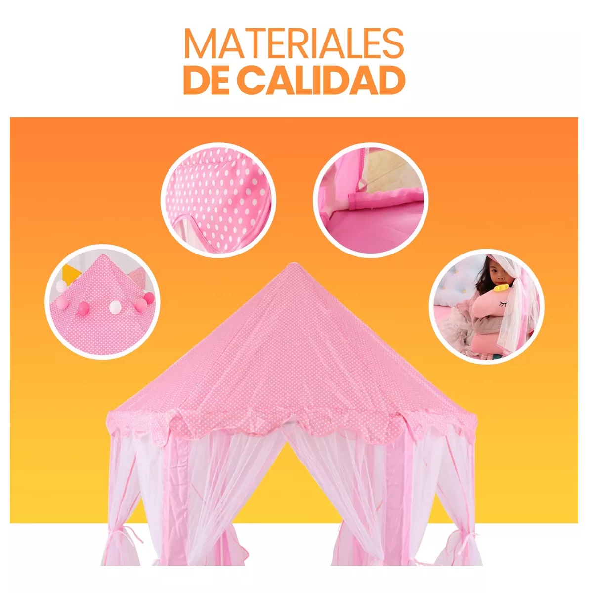Tienda De Juego Castillo De Princesa Con Luces Para Niñas Rosa