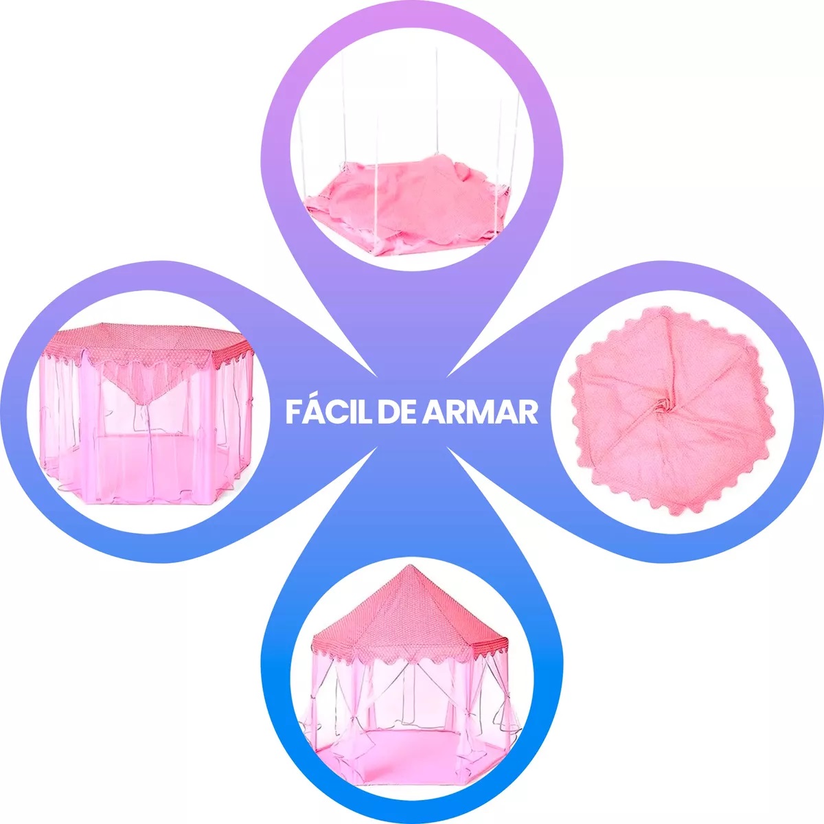 Tienda De Juego Castillo De Princesa Con Luces Para Niñas Rosa