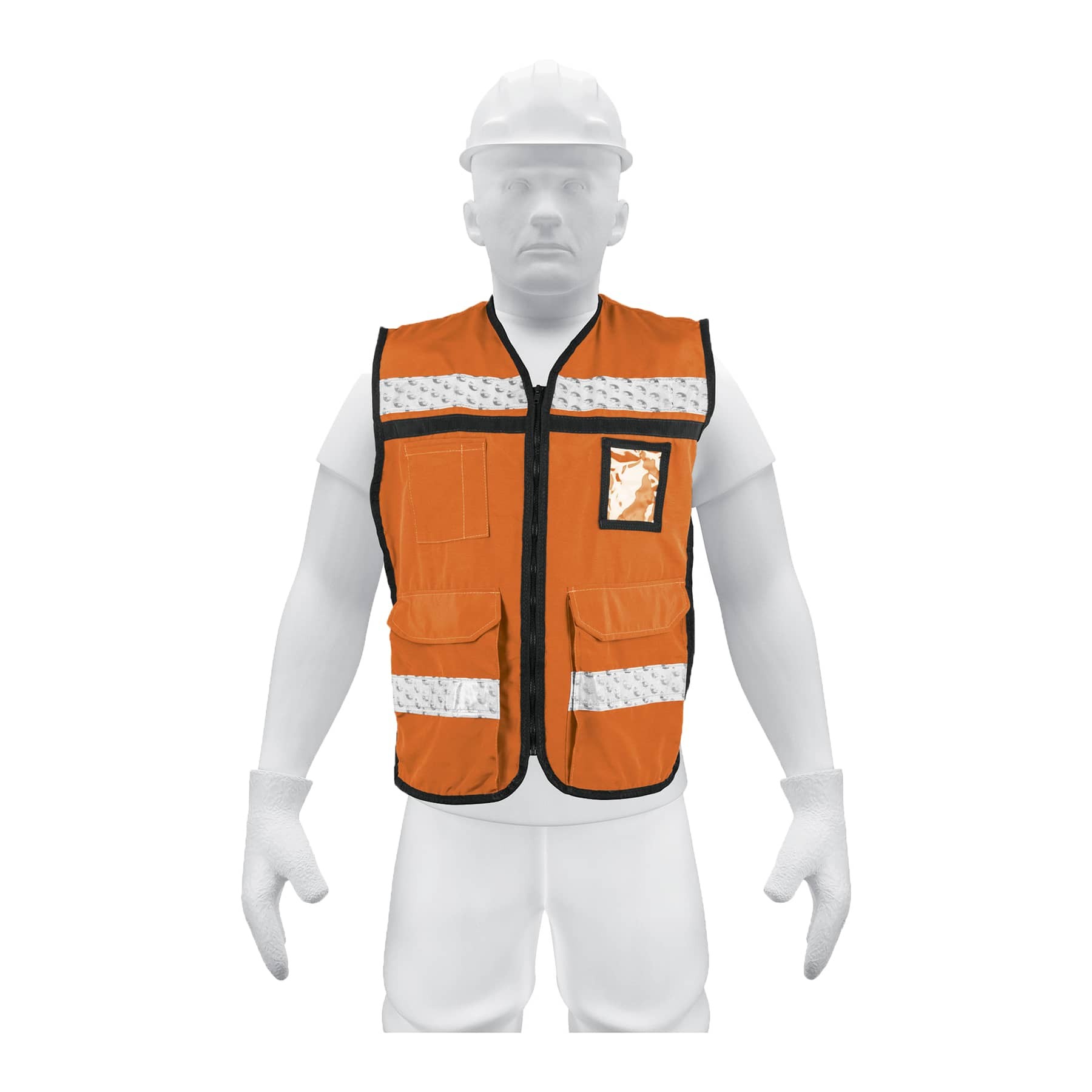 CHALECO BRIGADISTA CON CINTAS REFLEJANTES, COLOR NARANJA TRUPER 14669