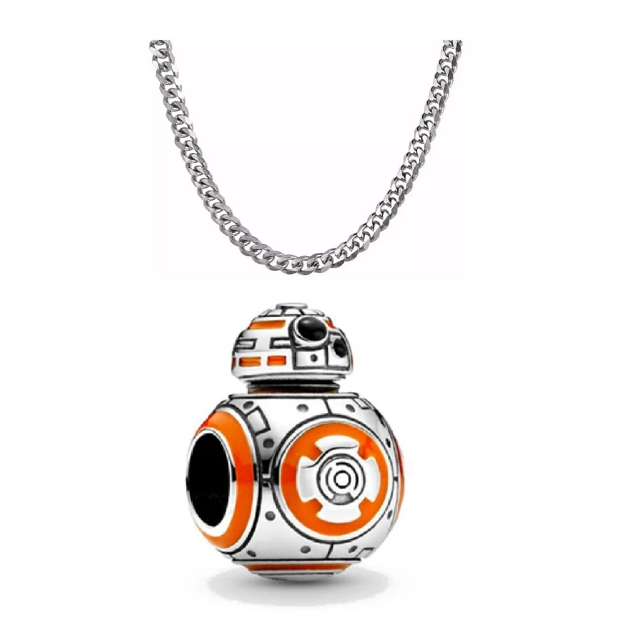 Collar Dije BB-8 Star Wars De Acero Alta Calidad
