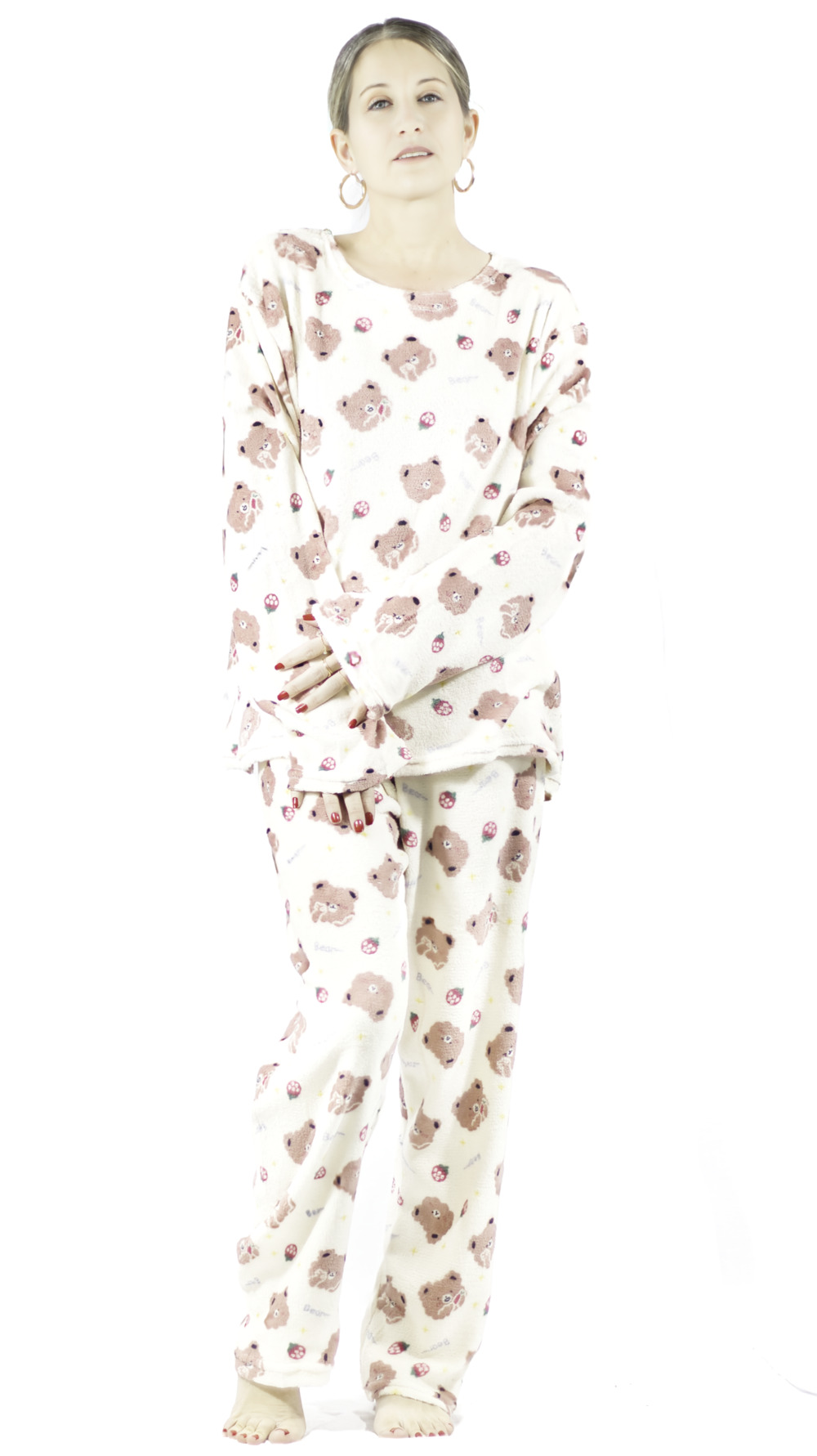 Pijama Afelpada Mujer Polar Pantalón Sudadera Ropa Invierno