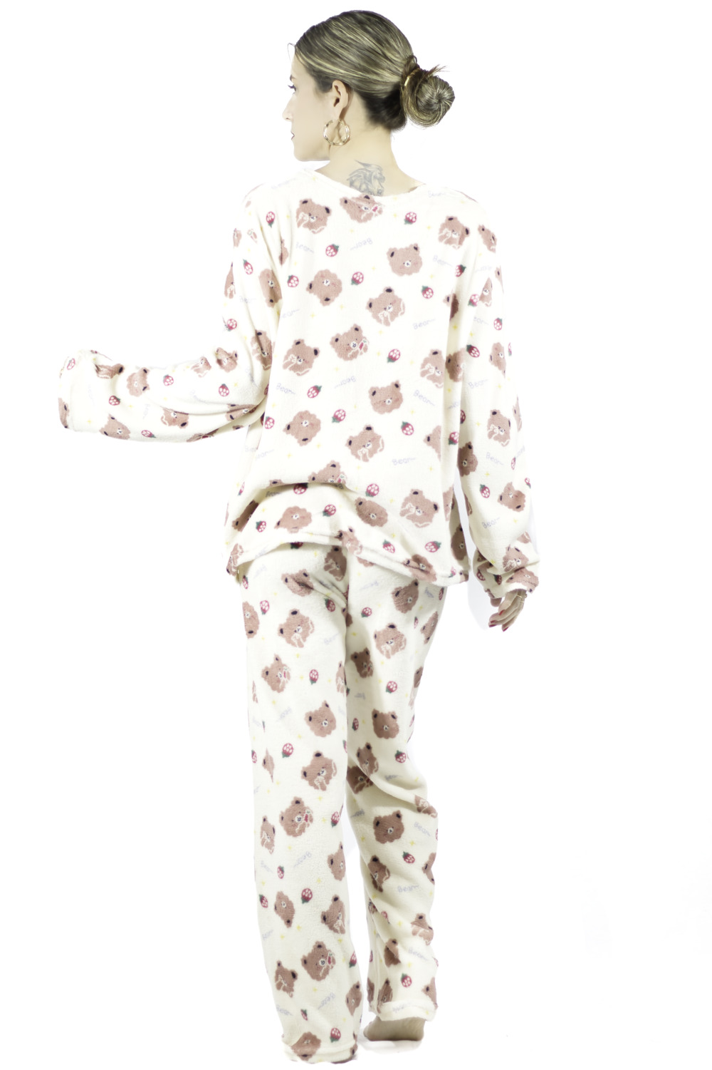 Pijama Afelpada Mujer Polar Pantalón Sudadera Ropa Invierno