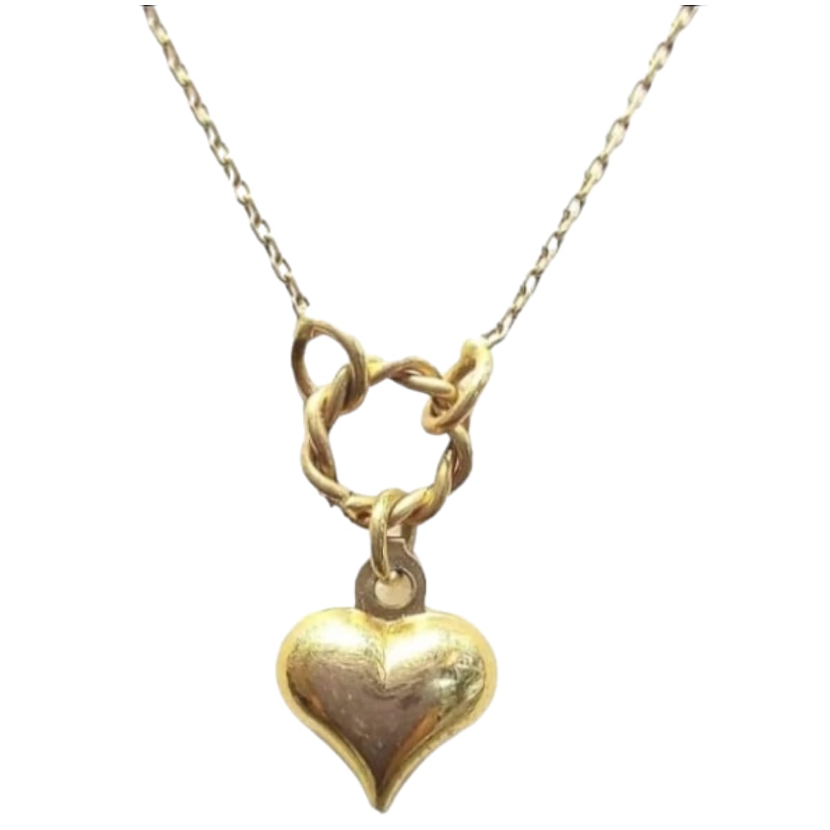 Gargantilla Nudo Corazón Oro 14K. + Obsequio