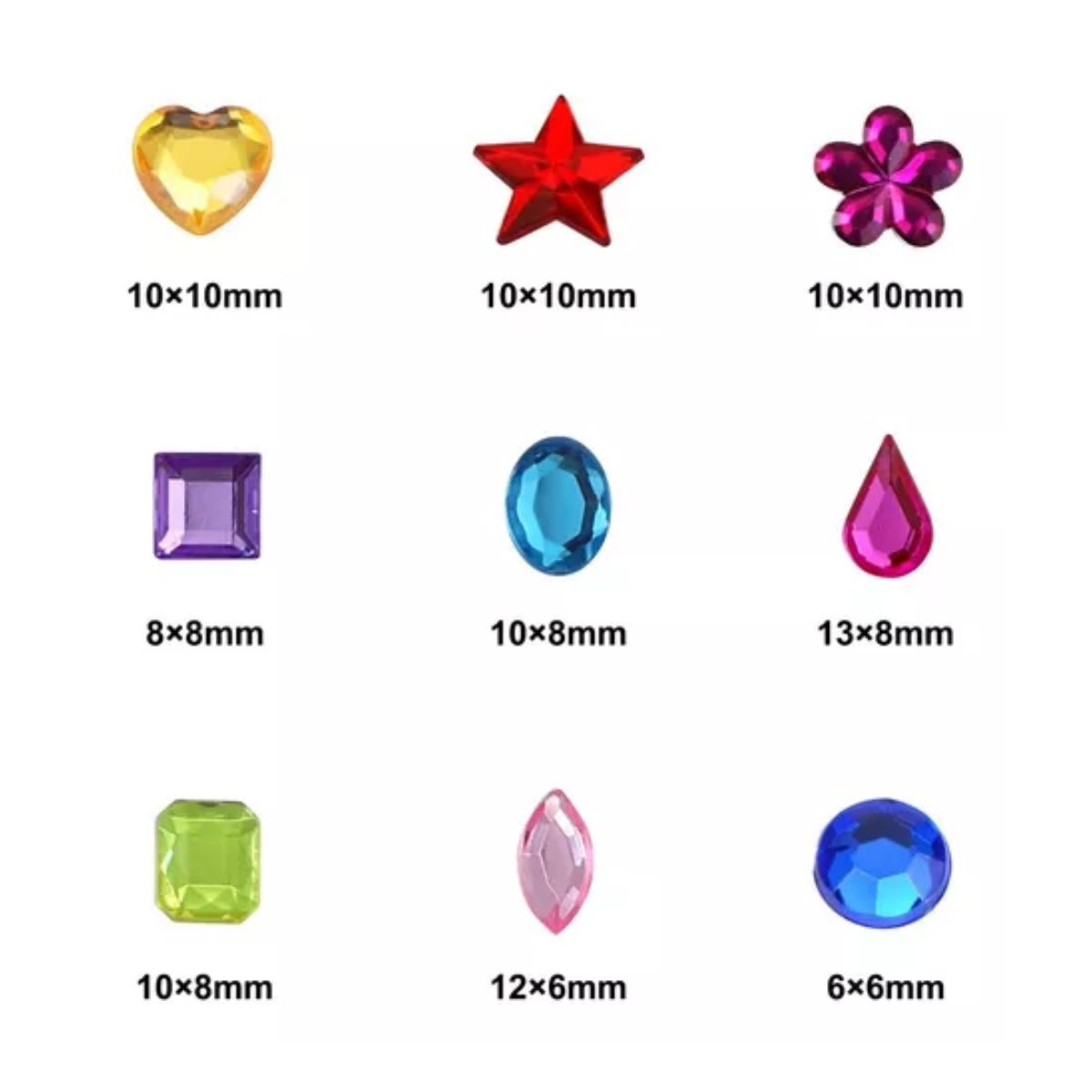 Piedras Acrilicas Para Coser Bisuteria Ropa Pulseras 900 Pcs 