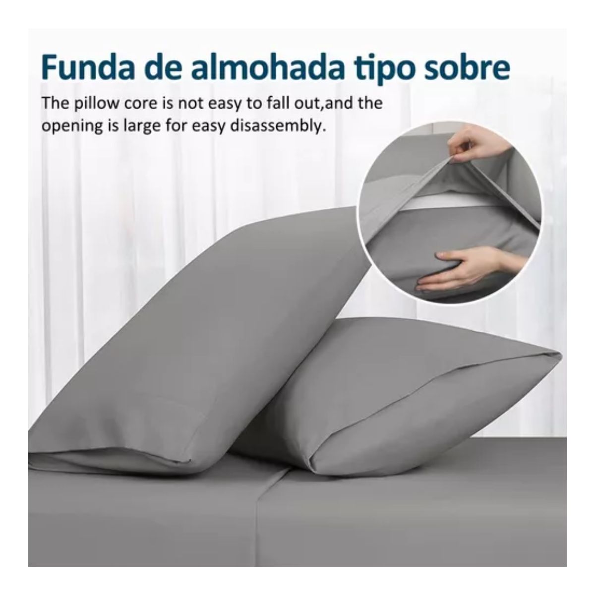 Juego De Sábanas Queen Size Ultra Suave 4 piezas, Gris Oscuro