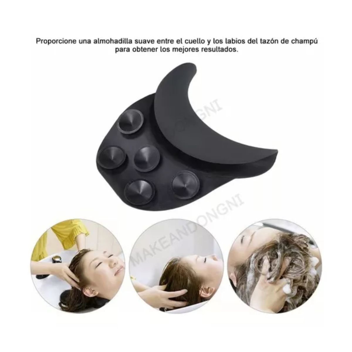 Cuelllera Silicon Negro Para Lavacabezas Cojín De Descanso Negro