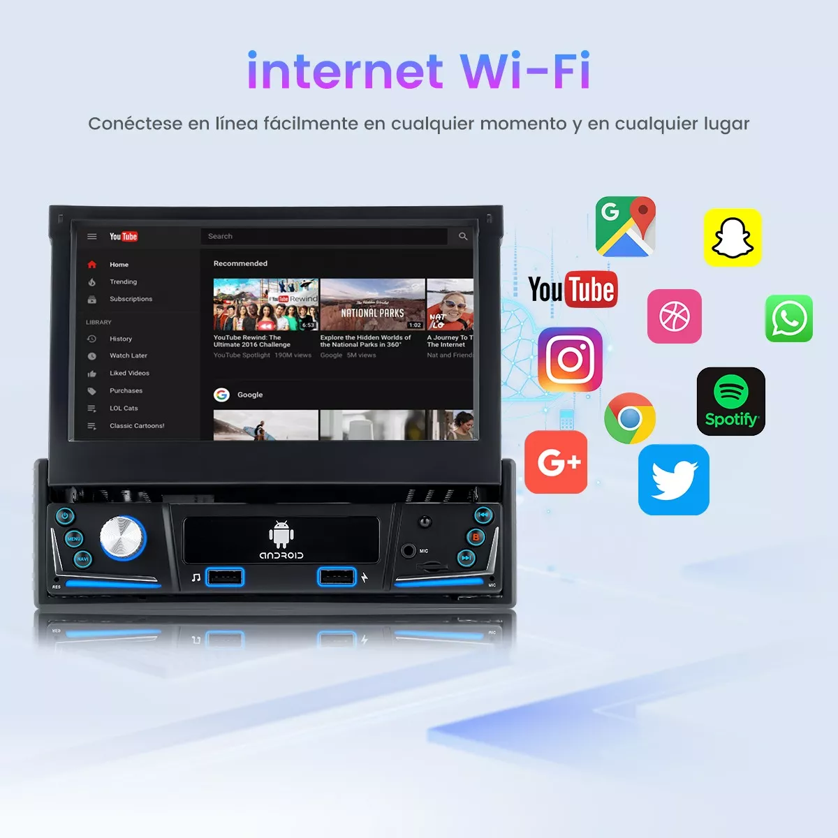 Autoestéreo Retráctil Android 10 Con Gps Wifi Estéreo 2+32g