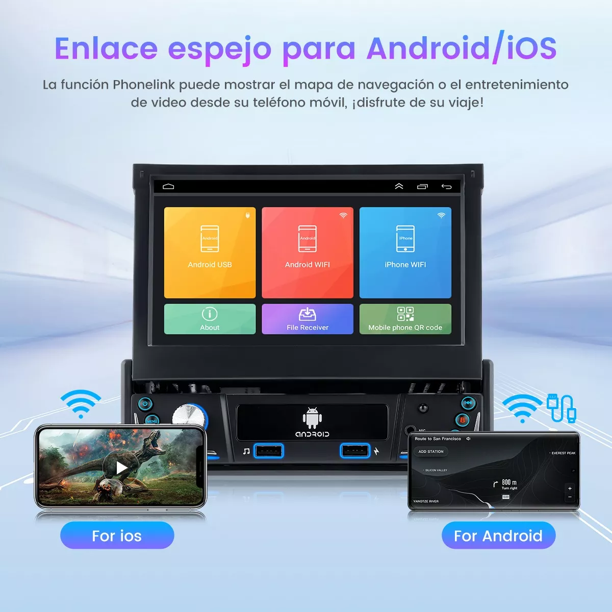 Autoestéreo Retráctil Android 10 Con Gps Wifi Estéreo 2+32g