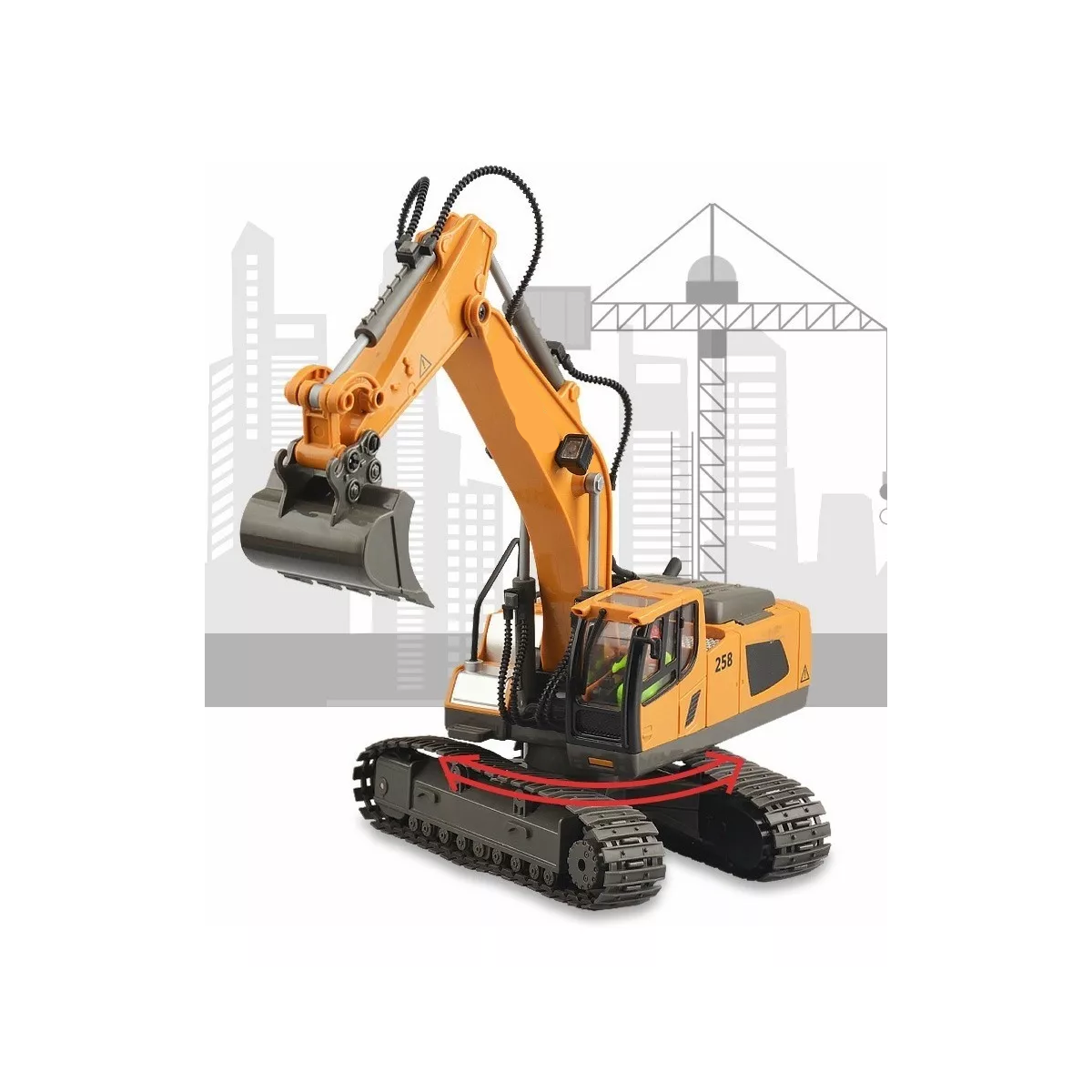 Excavadora Control Remoto Rc Juguete 11canal Aleación