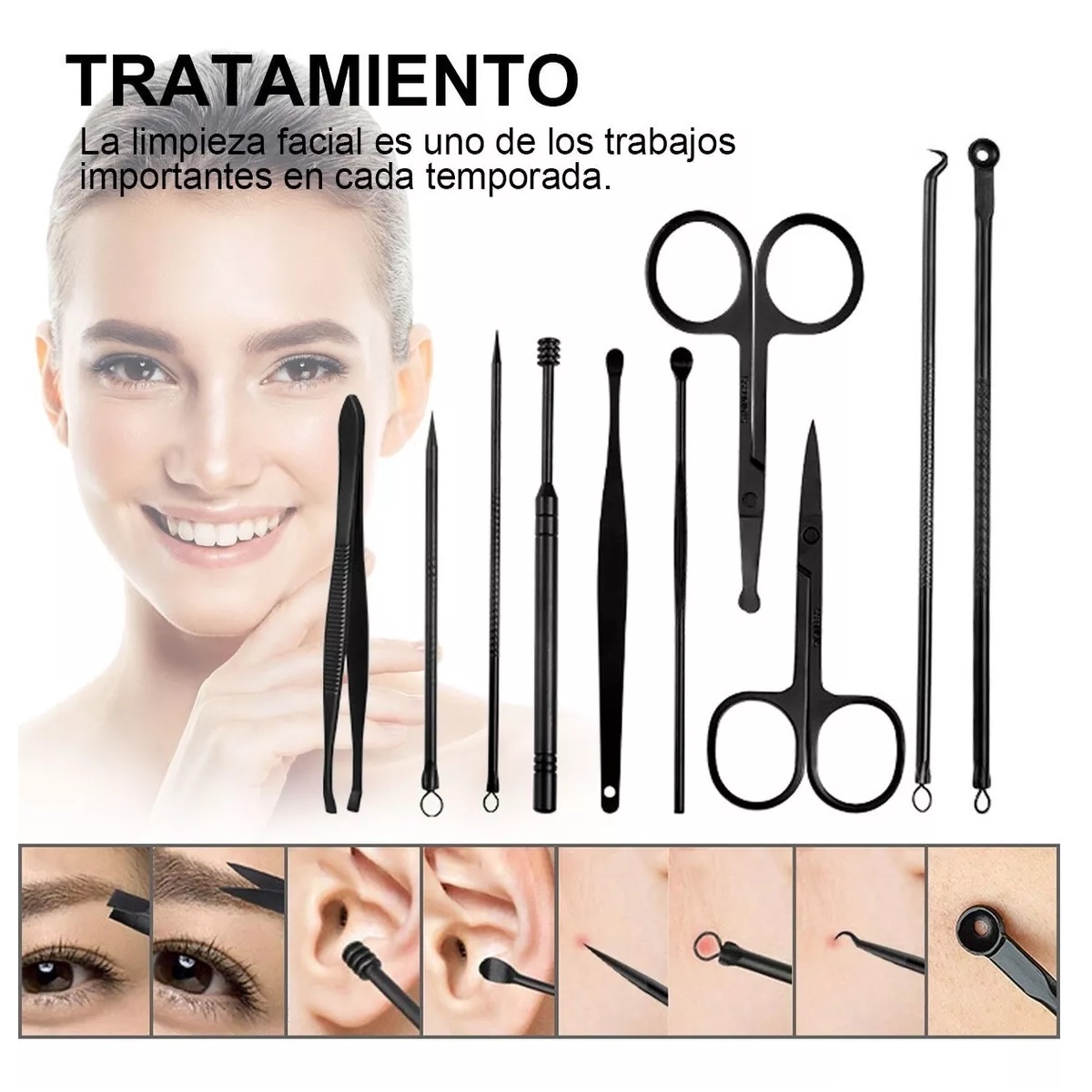 Set De Manicura Y Pedicura 24 En 1 Kit De Cortauñas Negro
