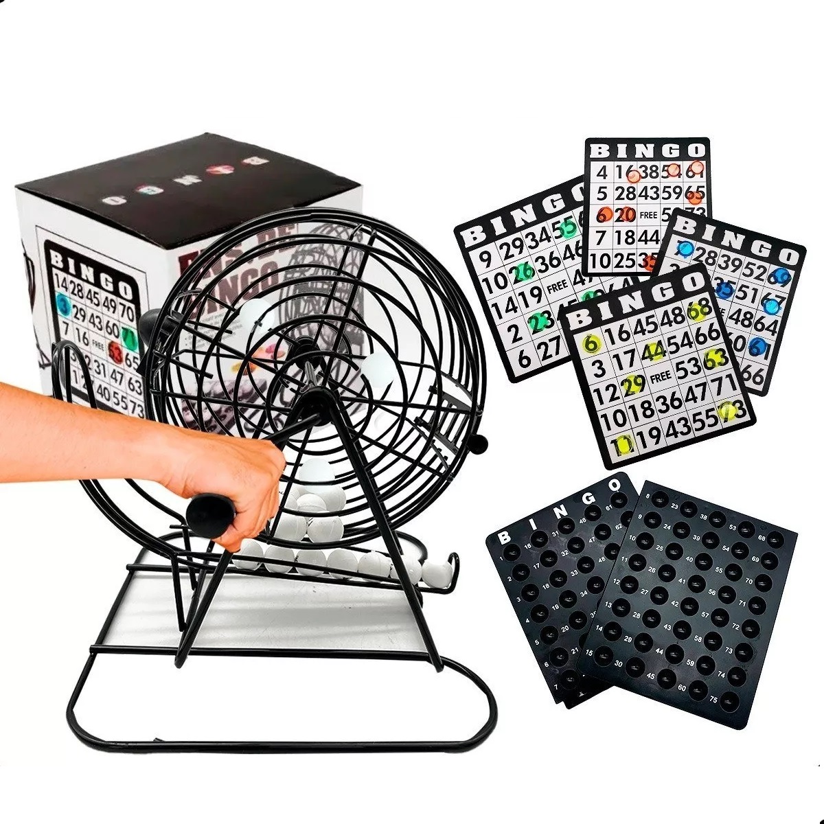 Bingo Juego Mesa Tombola Metal Fichas Cartas Fiesta 246 Pz