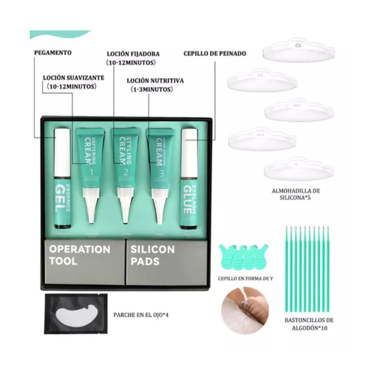Kit Lash Lifting Pestañas Rizado Suerdebae Para Belleza