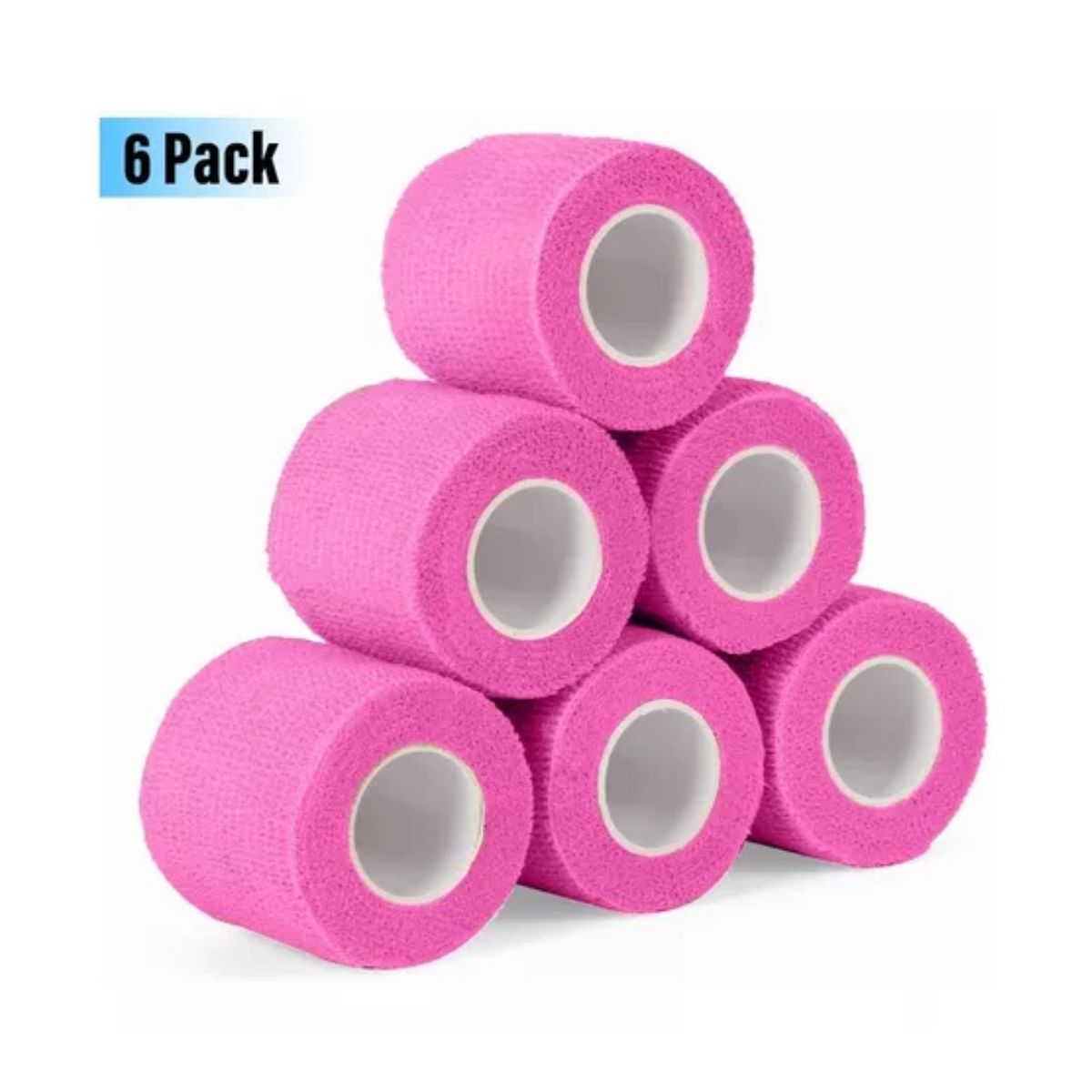 Cinta Venda Elástica Cohesiva Autoadherible 4.5 m* 5 cm 6 pcs Rosa