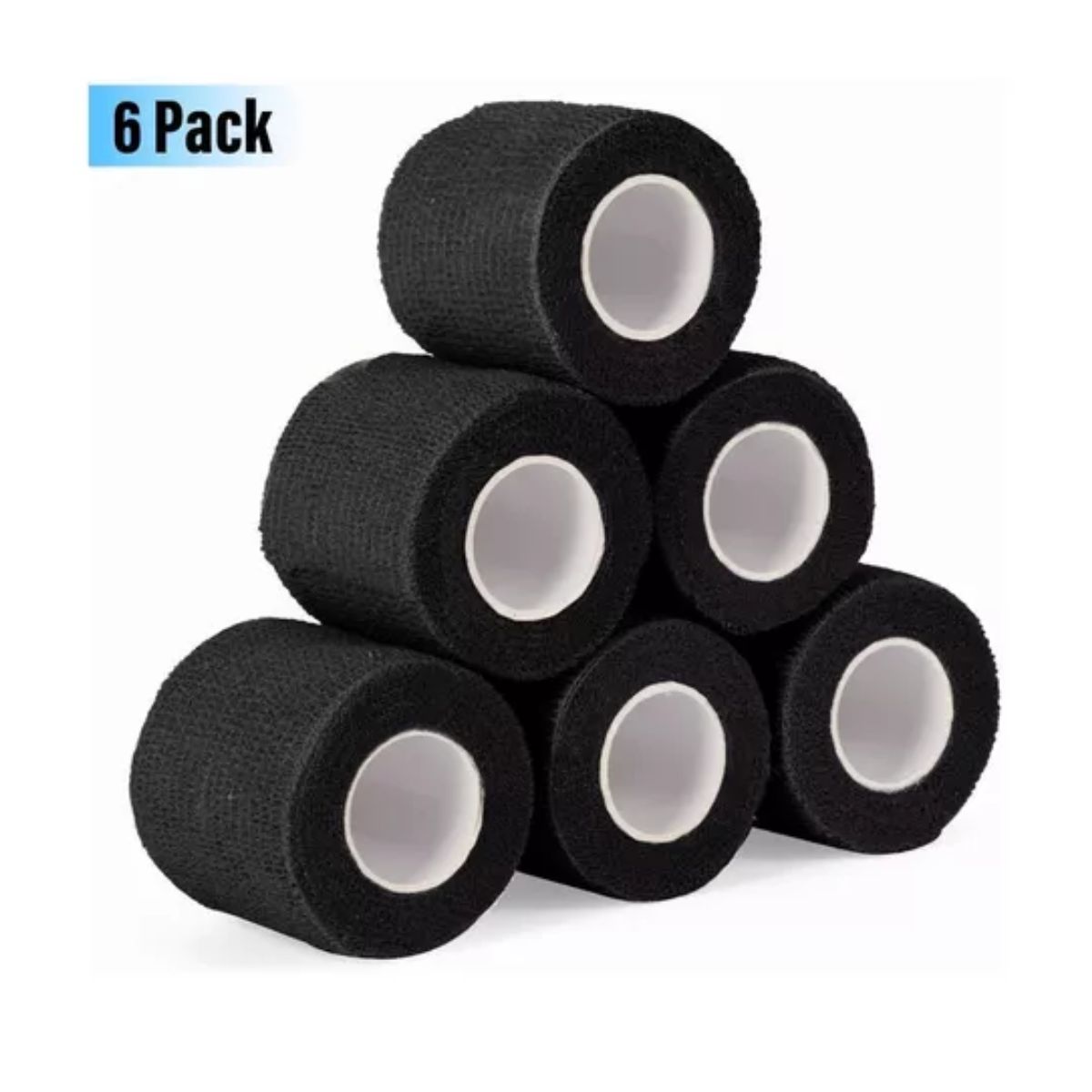 Cinta Venda Elástica Cohesiva Autoadherible 4.5 m* 5 cm 6 pcs Negra