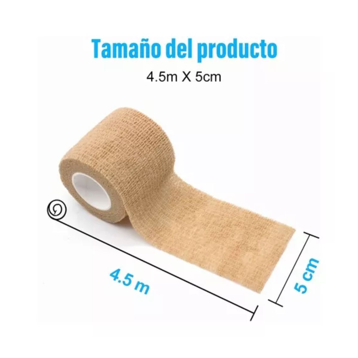 Cinta Venda Elástica Cohesiva Autoadherible 4.5 m* 5 cm 6 pcs Negra