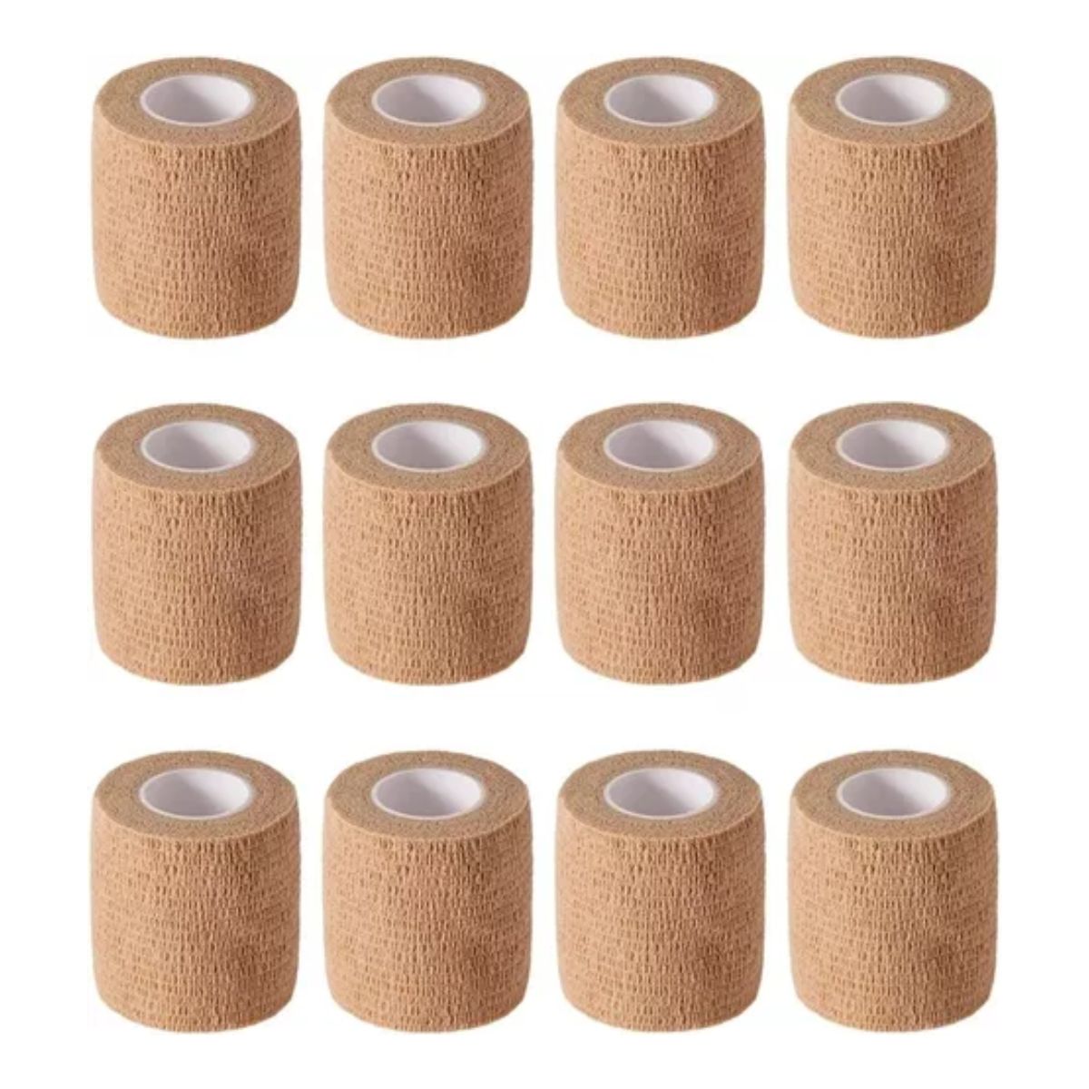 Venda Elástica Cohesiva Autoadherible De 5 cm x 4.5 M, 12 Pzs Nude 