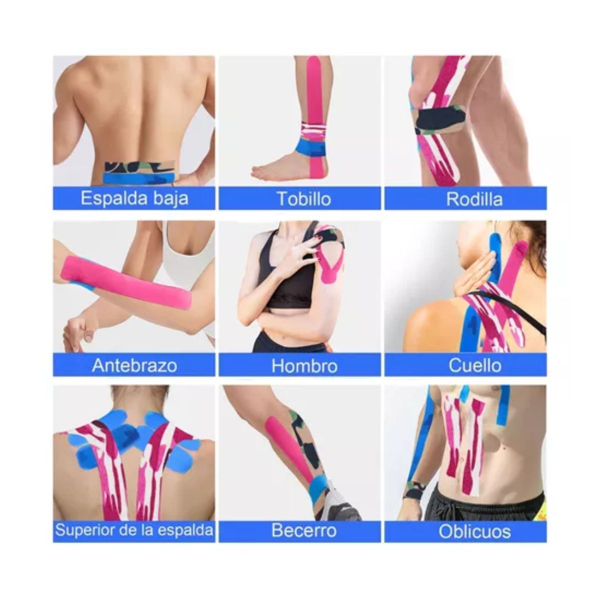 Cinta Venda Elástica Cohesiva Autoadherible 5 m x 3.8 cm 4 pzs Camuflaje 