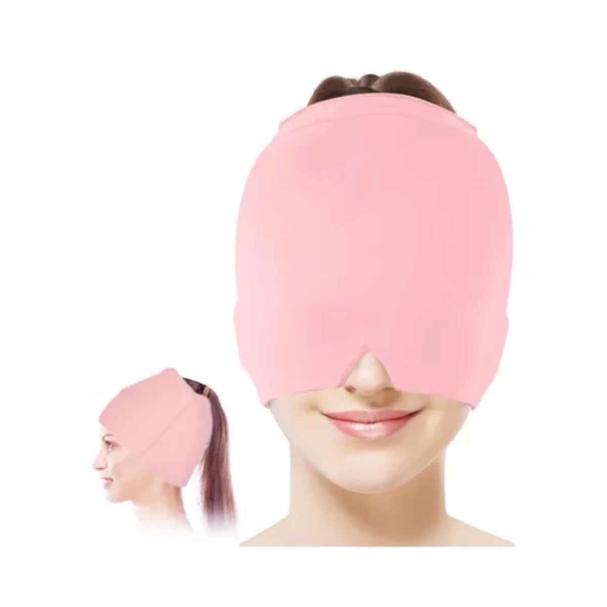 Gorra De Gel Para Dolor De Migraña Y Cabeza Compresión Fría Rosa 