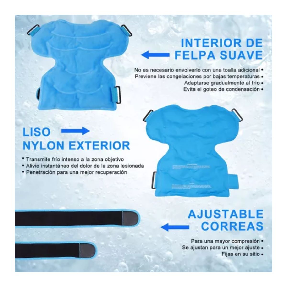 Compresa De Gel Frio Calor Para Aliviar El Dolor De Hombro Azul 