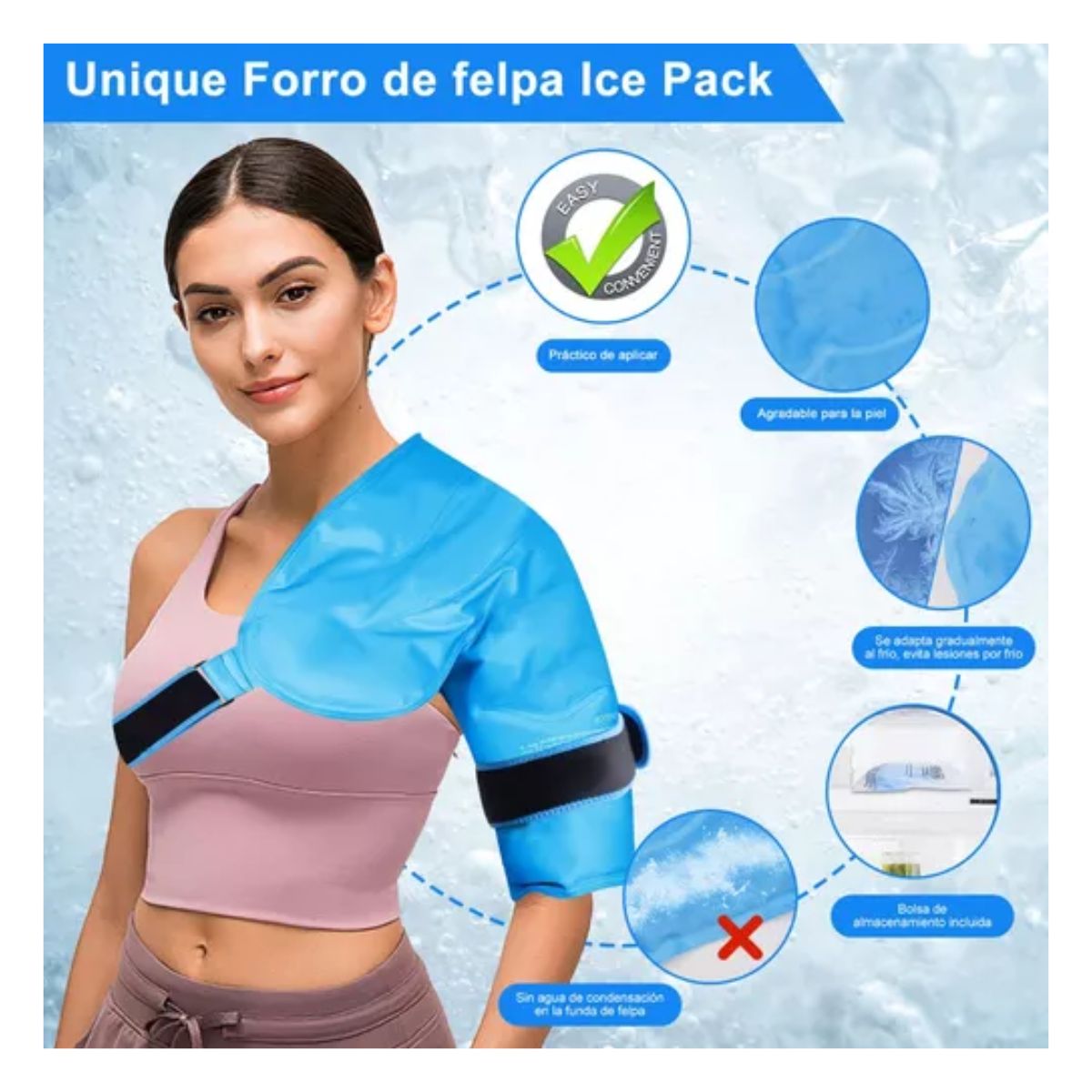 Compresa De Gel Frio Calor Para Aliviar El Dolor De Hombro Azul 