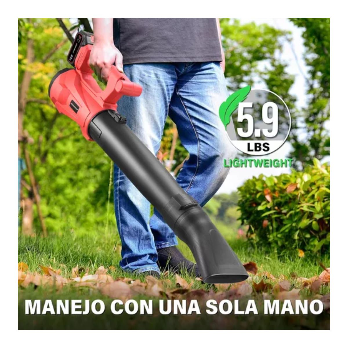 Sopladora Eléctrico Inalámbrico Soplador De Aire 21v 450cfm Negro/Rojo