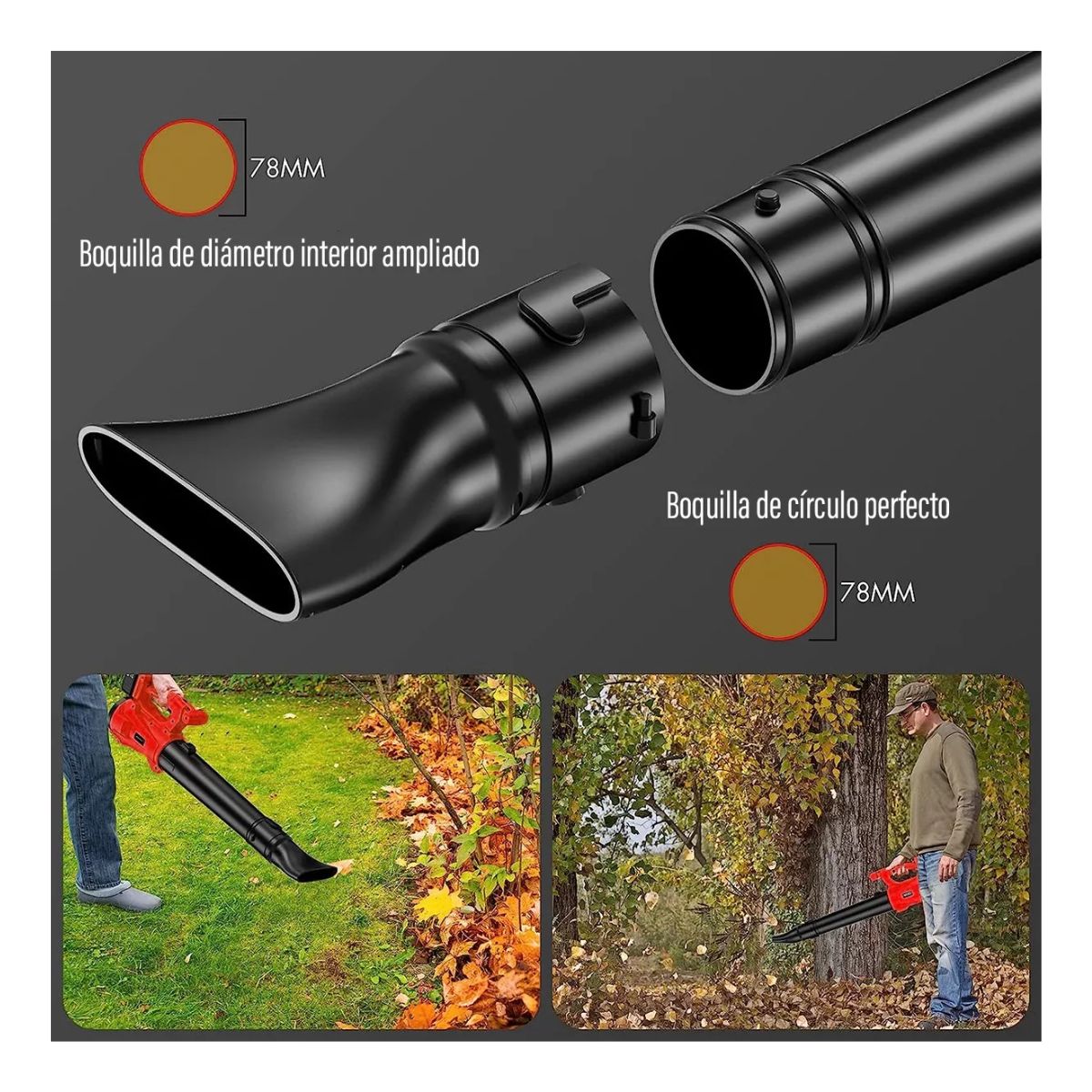 Sopladora Eléctrico Inalámbrico Soplador De Aire 21v 450cfm Negro/Rojo