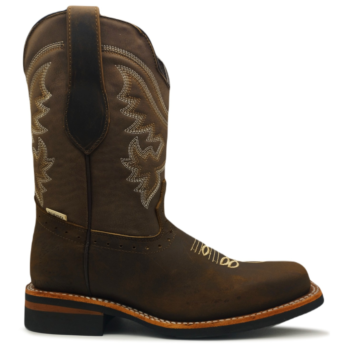 Bota Fina De Piel Rodeo Jaripeo Vaquero Bordado Costura 1890