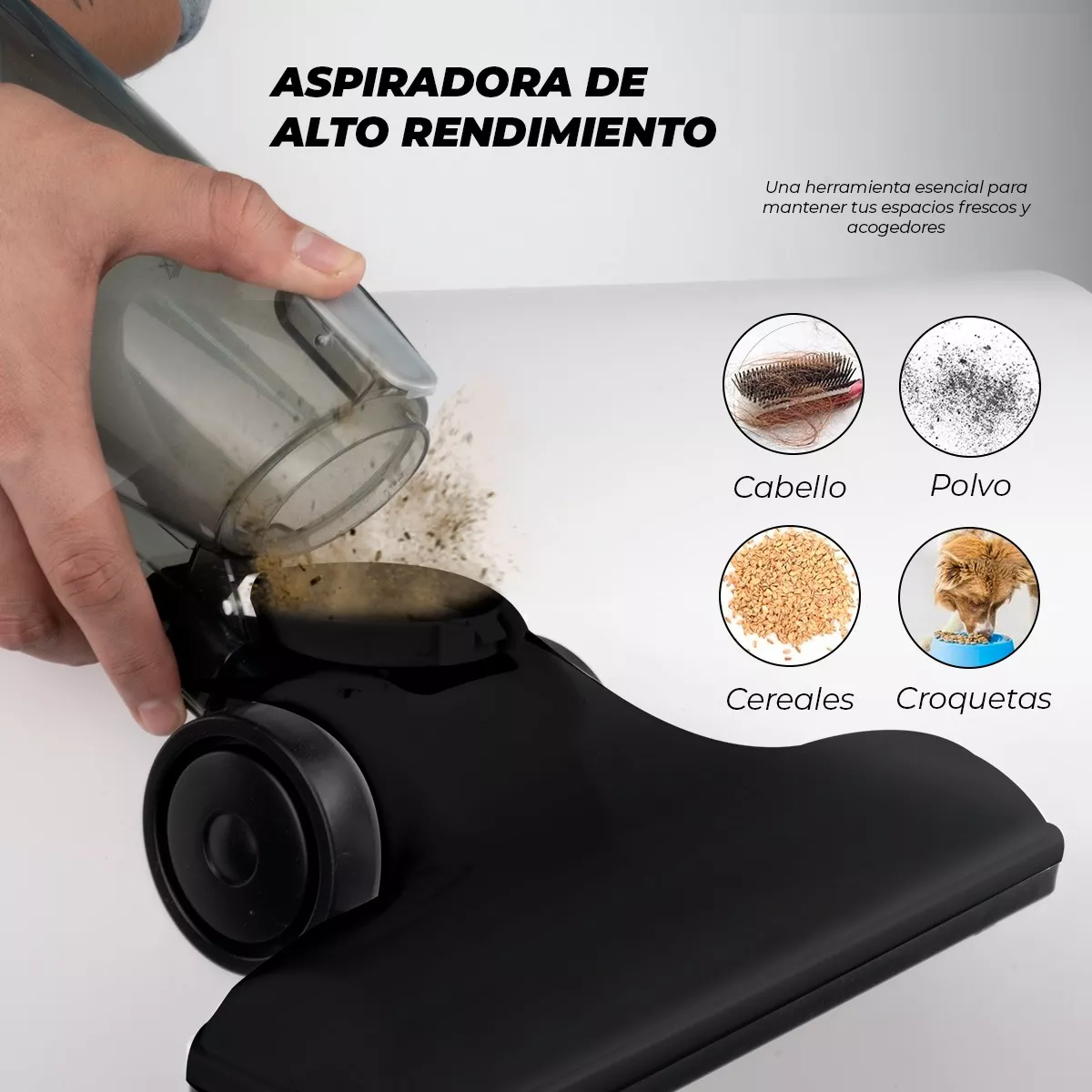 Aspiradora Portátil Hogar Y Automovil 2 En 1 Cable 4.5m 500w Negro