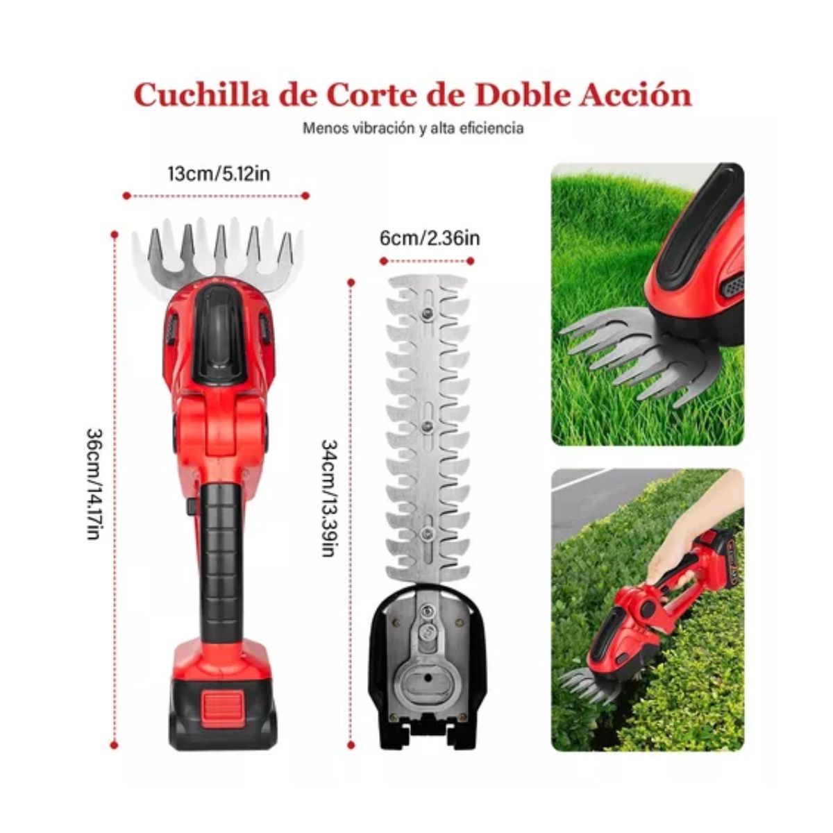Poda Cortasetos Portátiles Céspedes Y Arbustos  Electrico Negro/Rojo