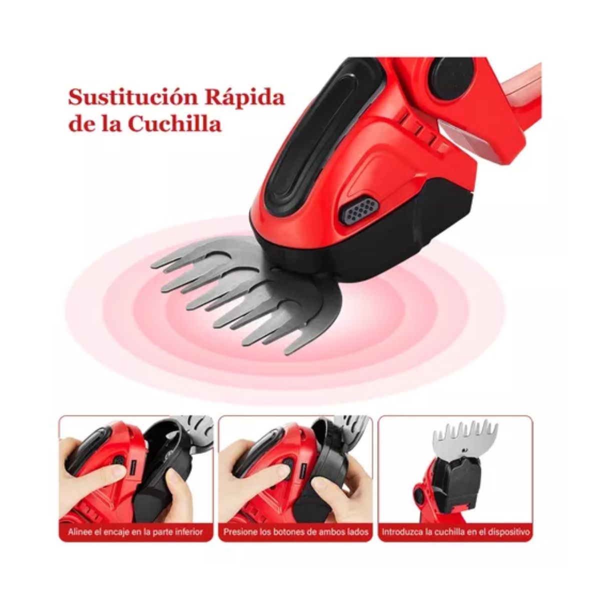 Poda Cortasetos Portátiles Céspedes Y Arbustos  Electrico Negro/Rojo