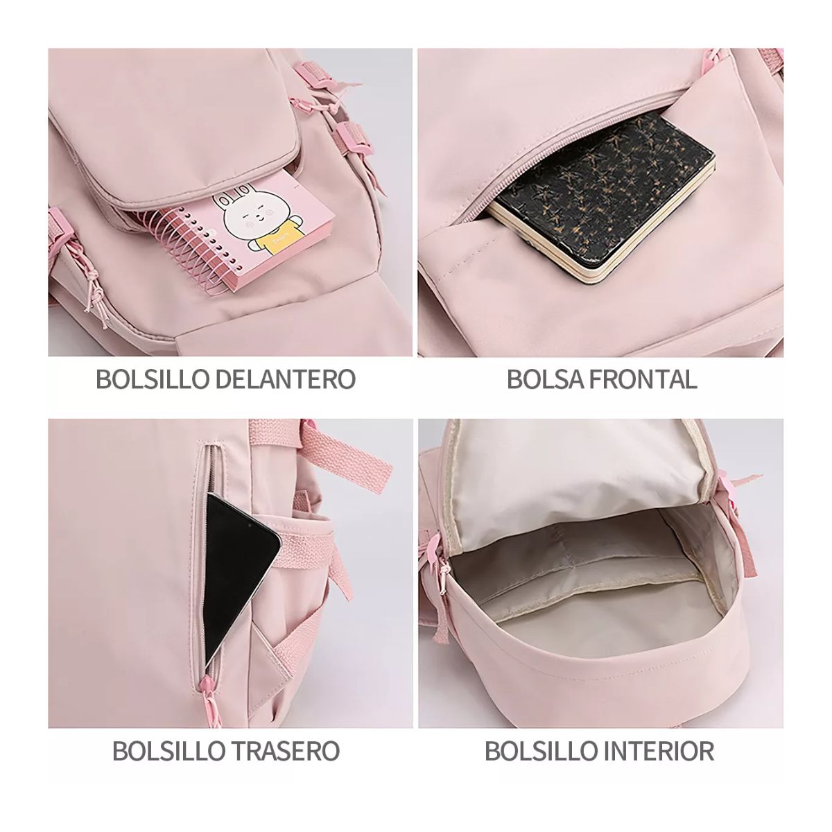 Mochila escolar Genérica Rosa diseño BTS