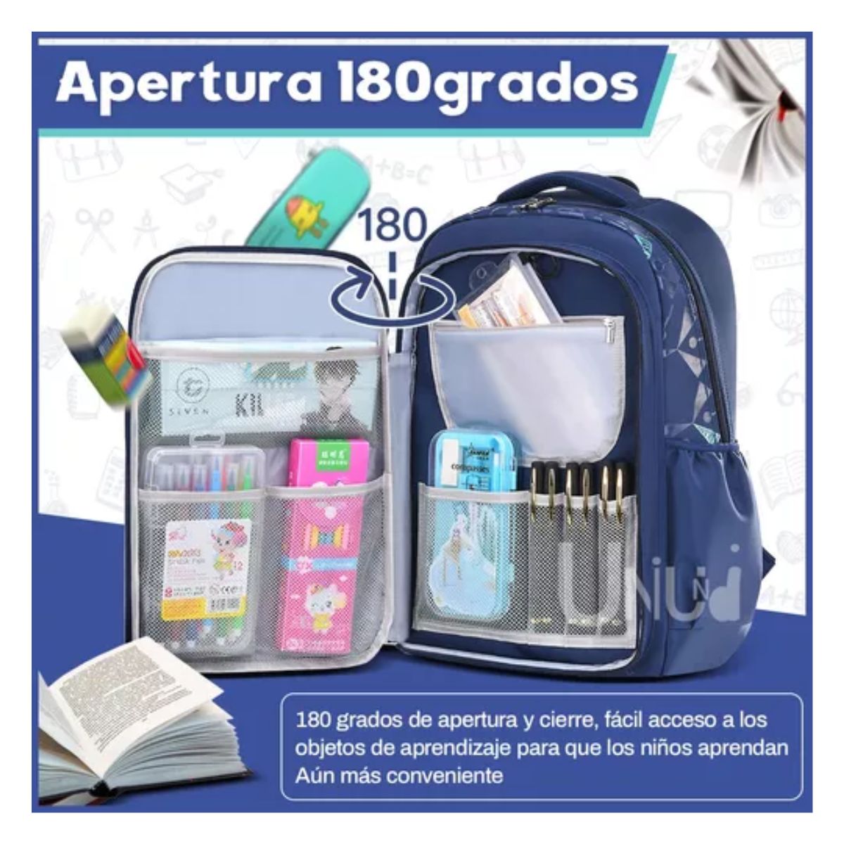 Mochila escolar viaje Escolar Viaje  color azul oscuro 30L Azul oscuro