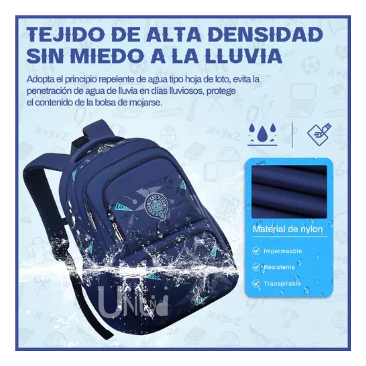Mochila escolar viaje Escolar Viaje  color azul oscuro 30L Azul oscuro